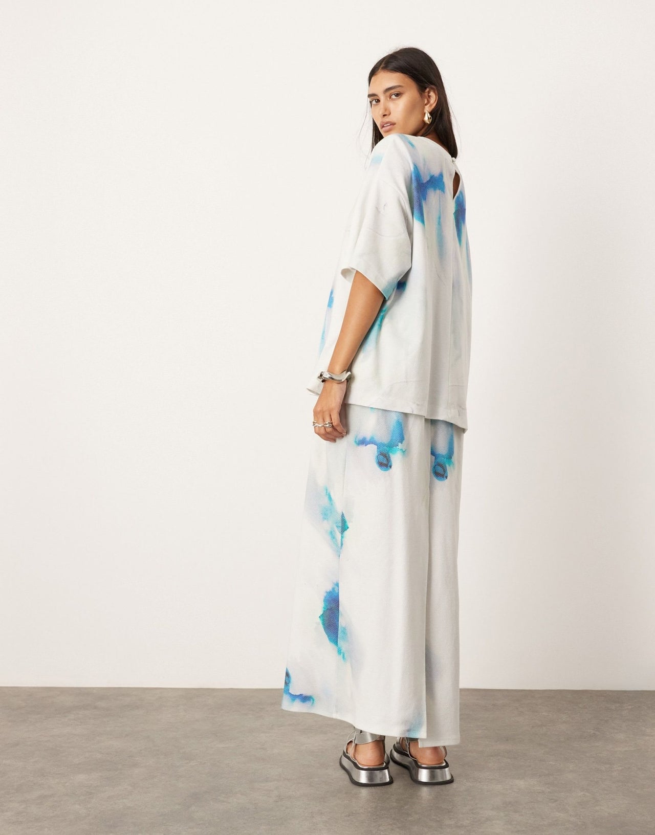 ASOS EDITION premium heavy weight textured jersey column maxi skirt co - ord in blurred print - ASOS Sample Sale EU Store