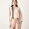 Top a maniche lunghe in satin ASOS EDITION a righe sfumate