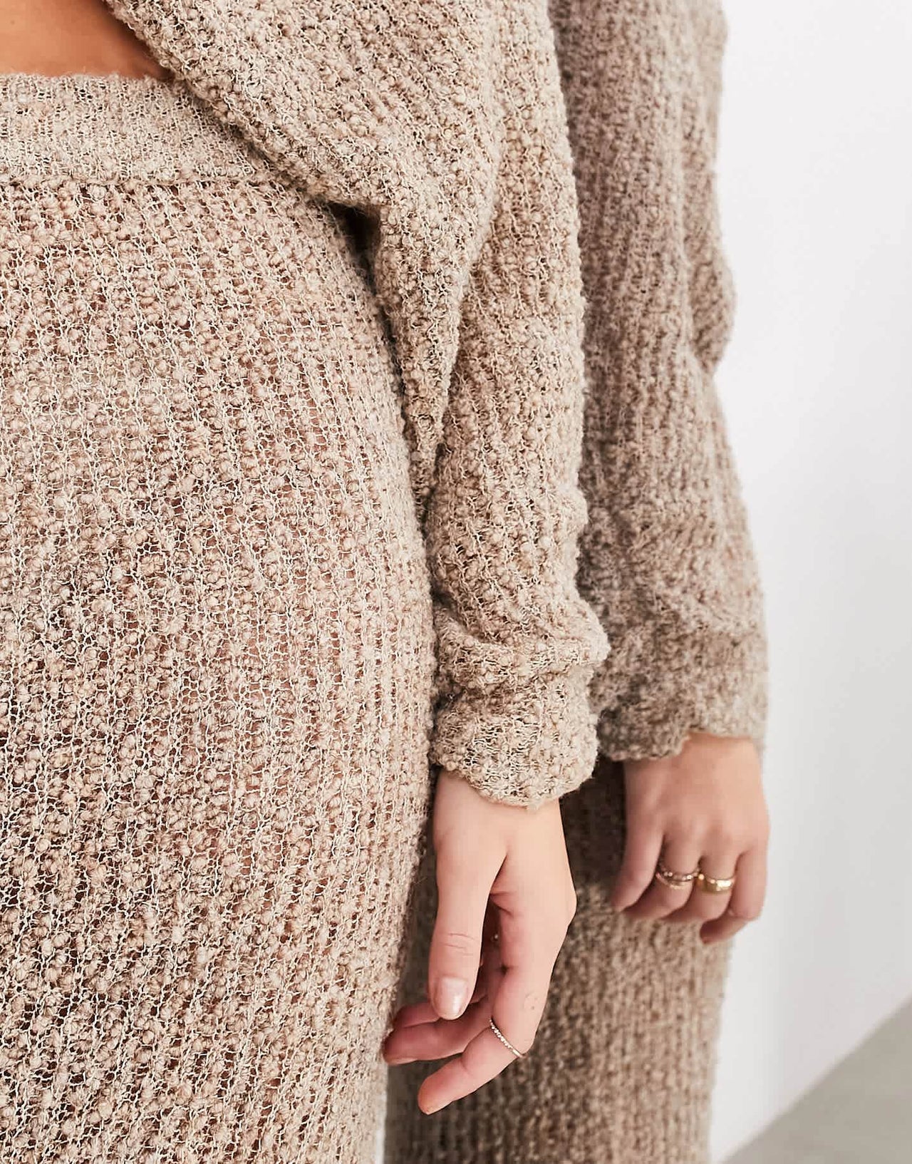 ASOS EDITION semi sheer column knitted maxi skirt in mocha - ASOS Sample Sale EU Store