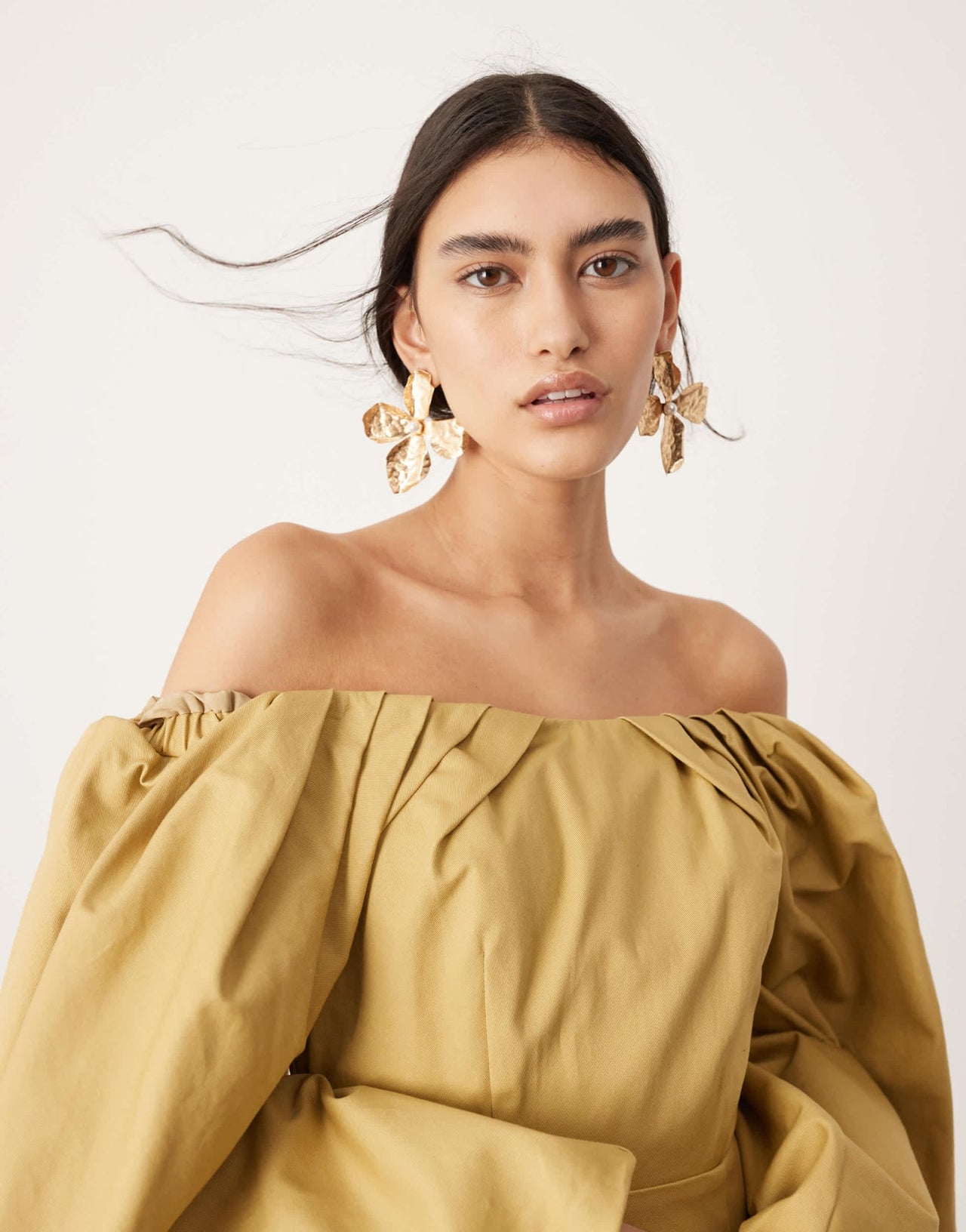 ASOS EDITION structured bardot mini dress in honey - ASOS Sample Sale EU Store