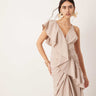 Robe maxi ASOS EDITION texturée à volants asymétriques à imprimé rayé