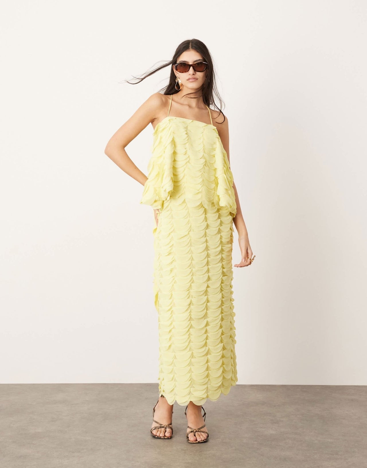 ASOS EDITION textured circle drape cami top co - ord in lemon - ASOS Sample Sale EU Store