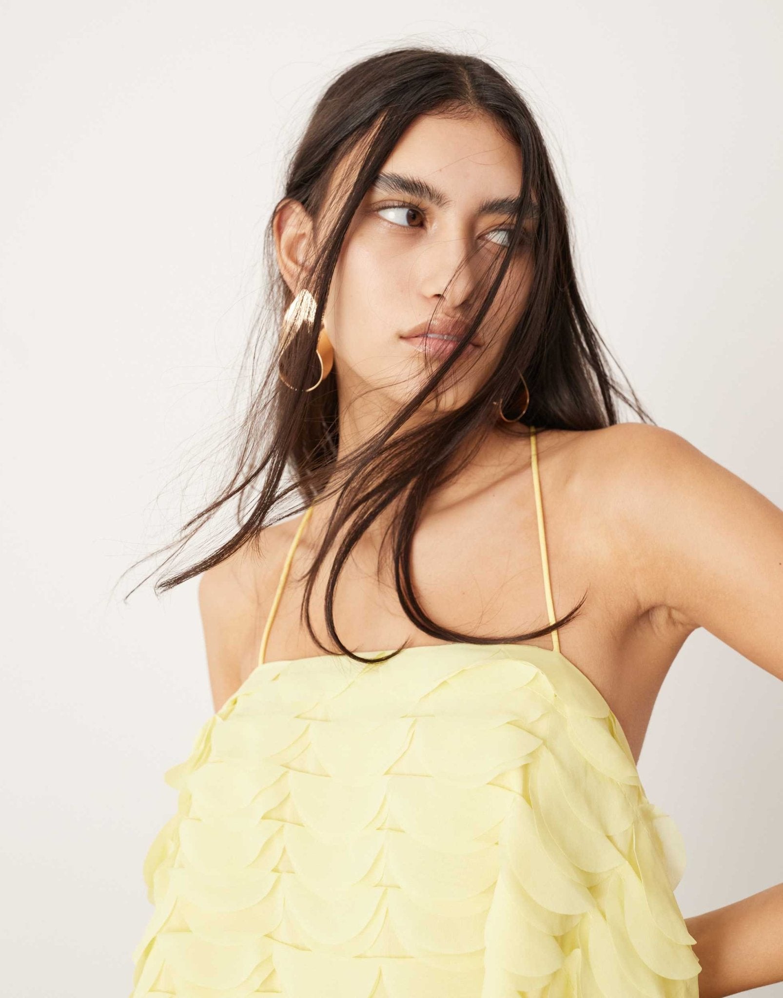 ASOS EDITION textured circle drape cami top co - ord in lemon - ASOS Sample Sale EU Store