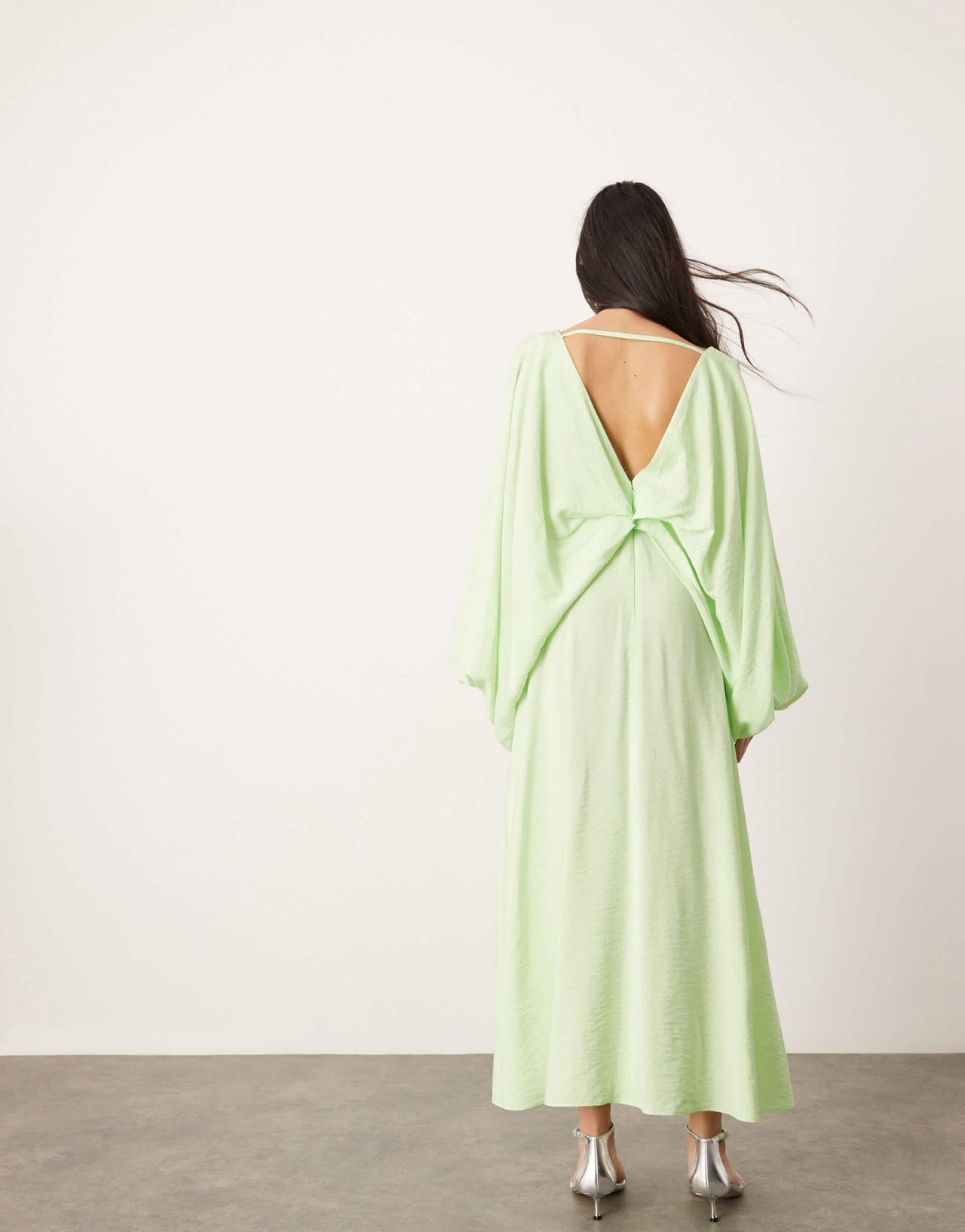 ASOS EDITION v neck drapey maxi dress in green - ASOS Sample Sale EU Store