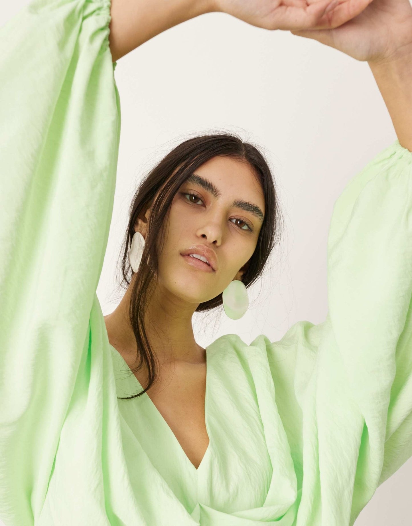 ASOS EDITION v neck drapey maxi dress in green - ASOS Sample Sale EU Store