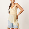 Top cami incrociato con orlo asimmetrico ASOS EDITION in limone