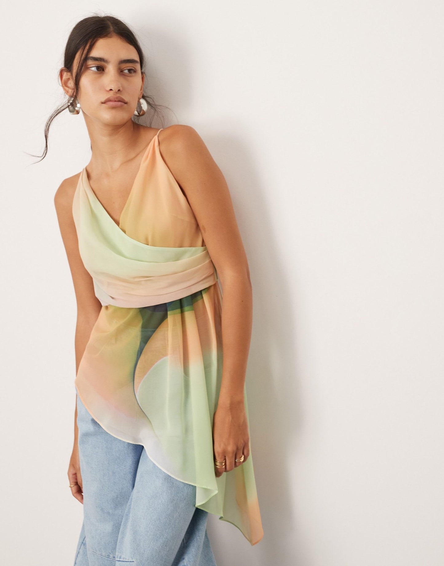 ASOS EDITION wrap front cami top with asymmetric hem in ombre print - ASOS Sample Sale EU Store