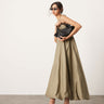 ASOS EDITON cami puff ball maxi dress in khaki
