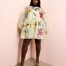 ASOS LUXE Curve oversized organza mini smock dress with floral embroidery in green