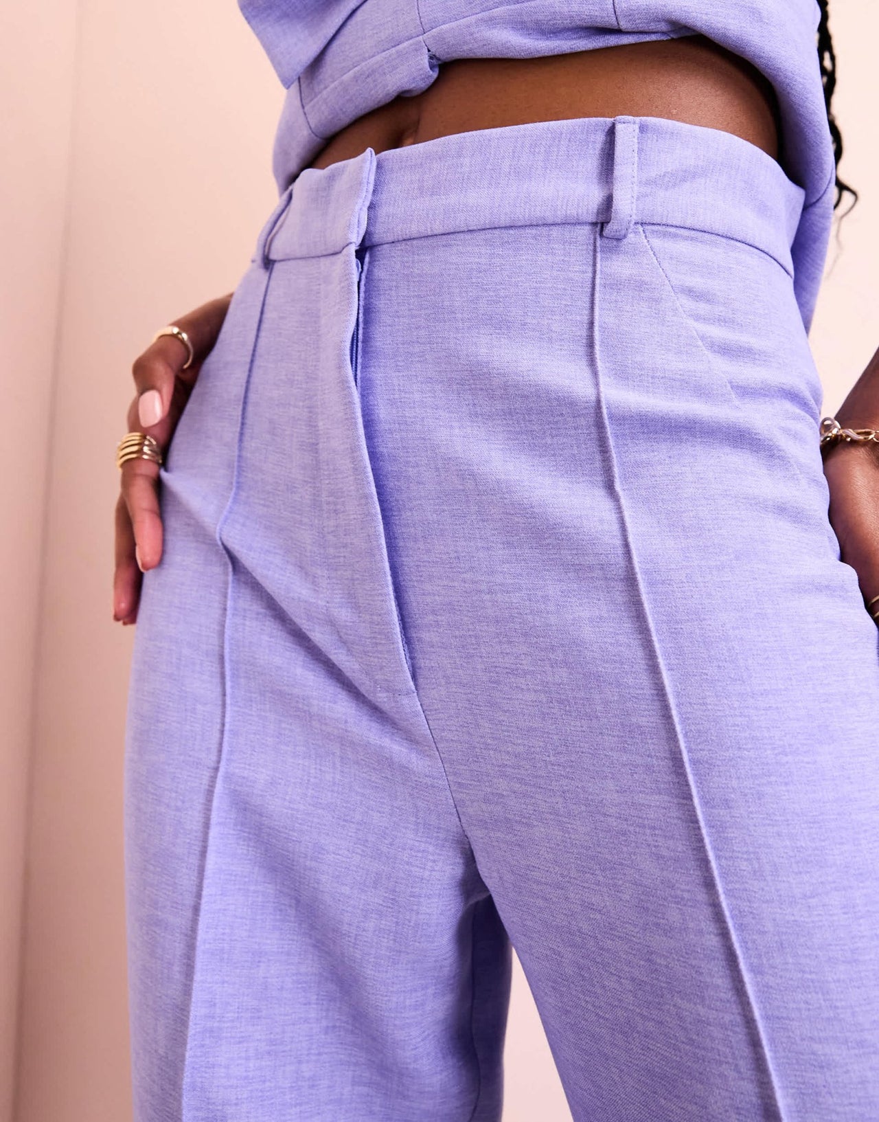 ASOS LUXE linen look tailored trouser in purple - ASOS Sample Sale EU Store