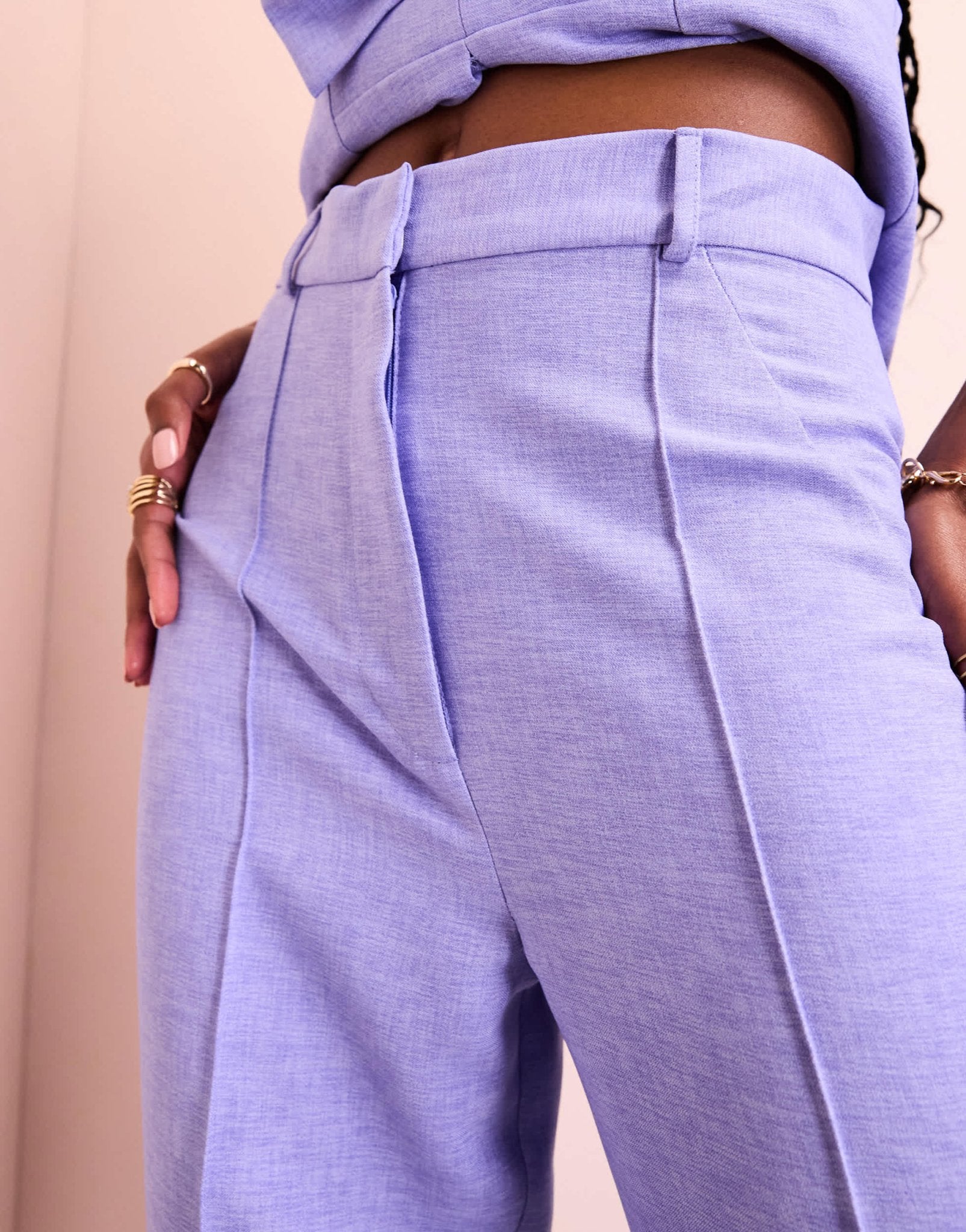 ASOS LUXE linen look tailored trouser in purple - ASOS Sample Sale EU Store
