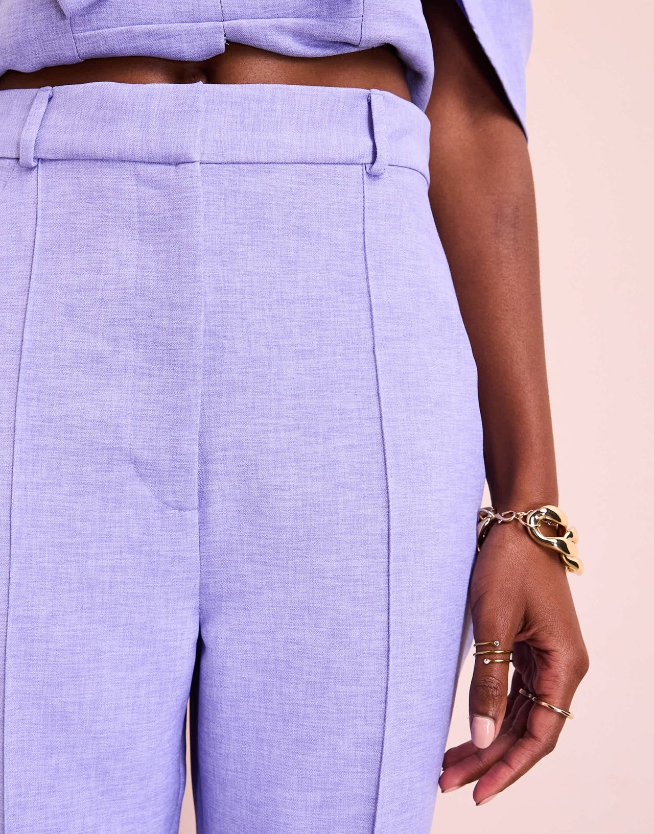 ASOS LUXE linen look tailored trouser in purple - ASOS Sample Sale EU Store