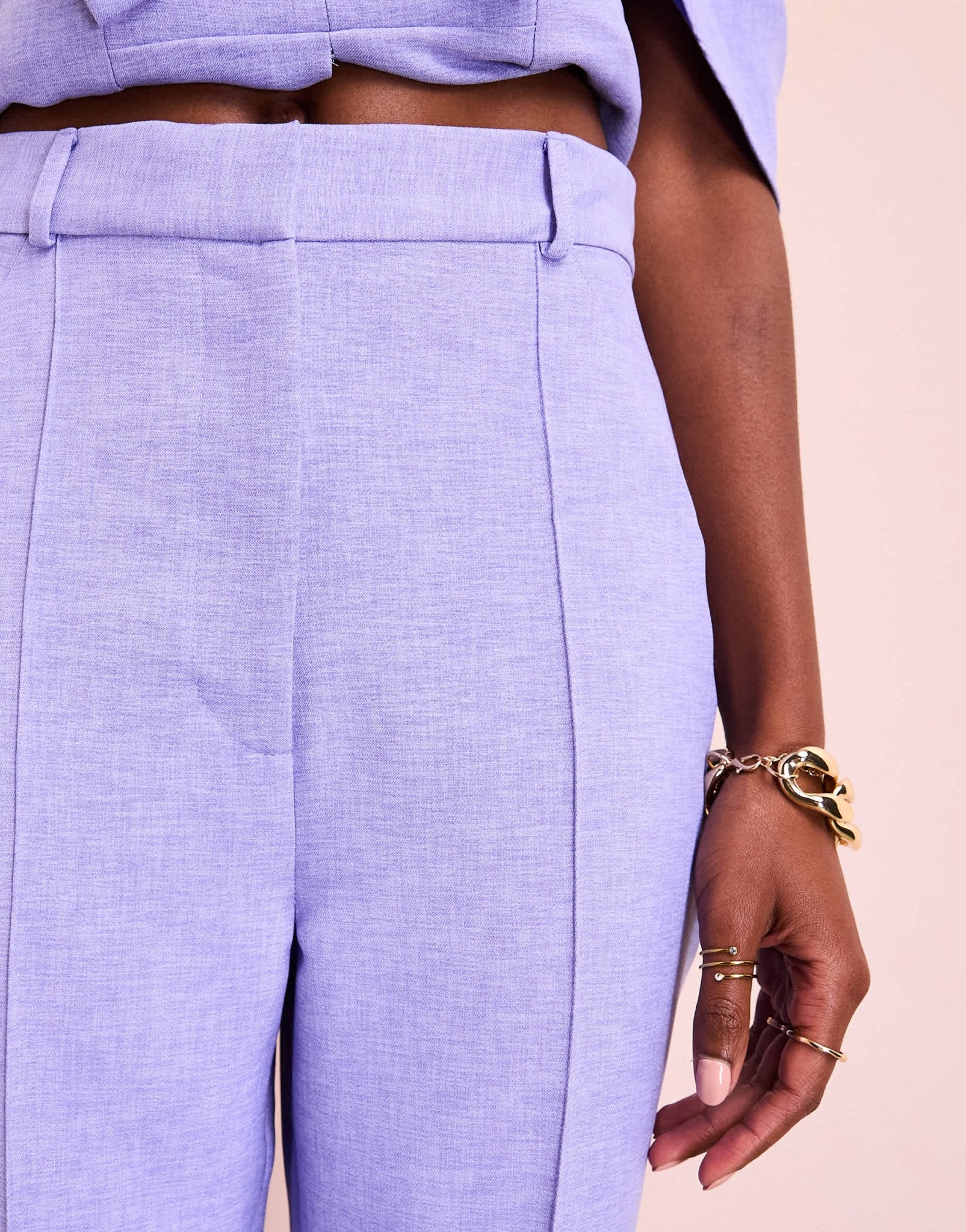 ASOS LUXE linen look tailored trouser in purple - ASOS Sample Sale EU Store