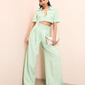 Pantalon large taille haute ASOS LUXE en vert