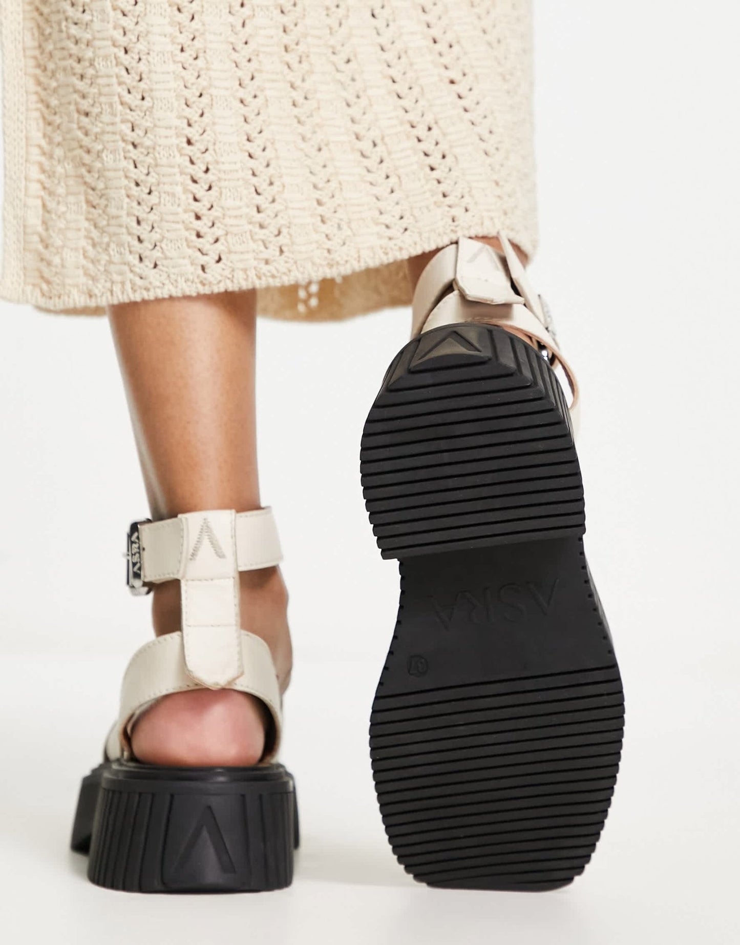 ASRA Paxton chunky sandals in rice leather - ASOS Sample Sale EU Store