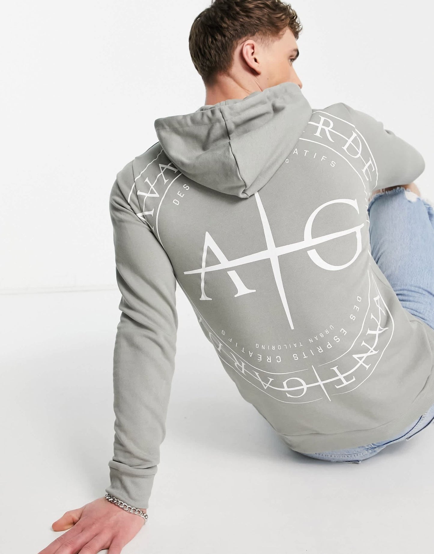 Avant Garde back print hoodie in mid grey - ASOS Sample Sale EU Store