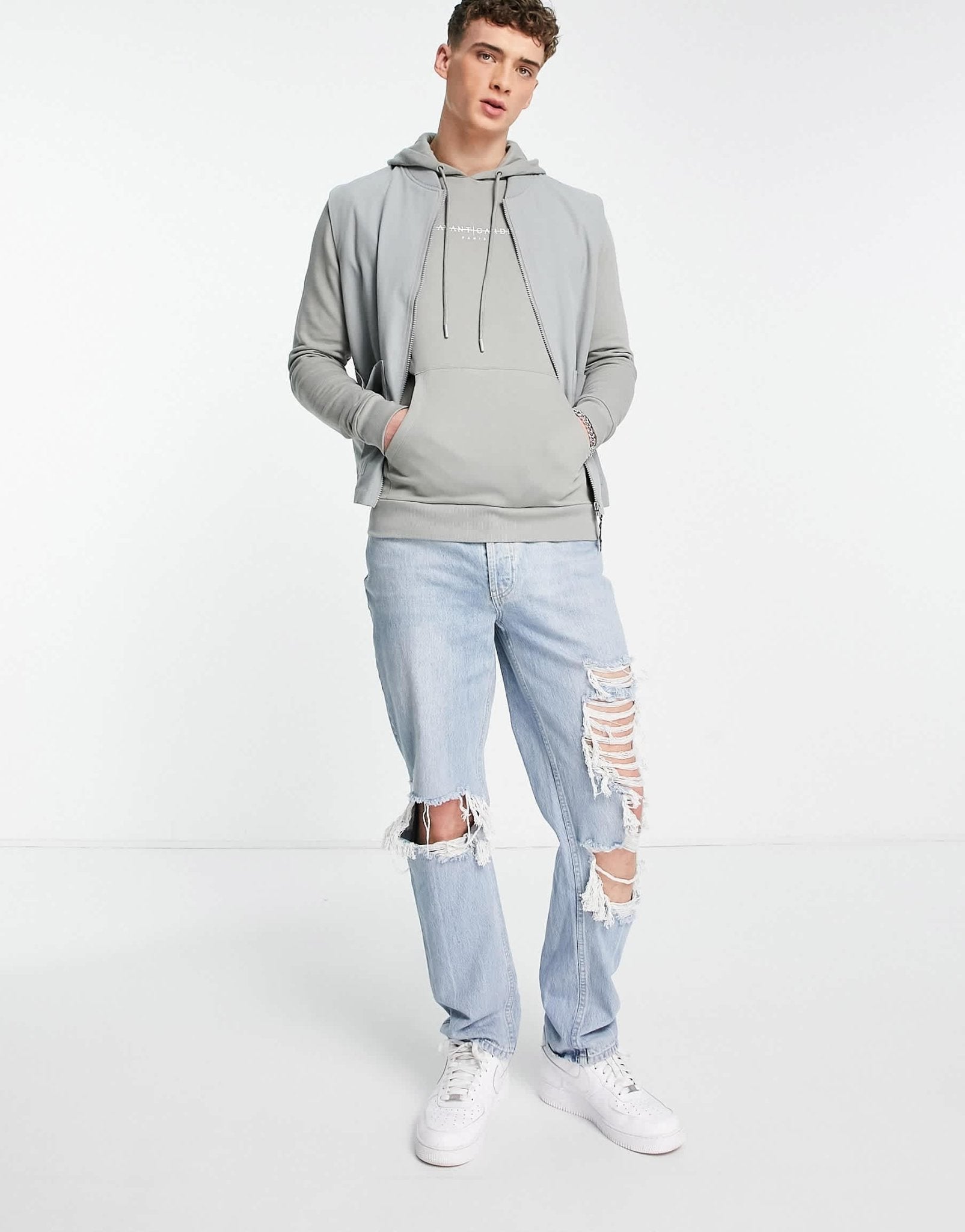 Avant Garde back print hoodie in mid grey - ASOS Sample Sale EU Store