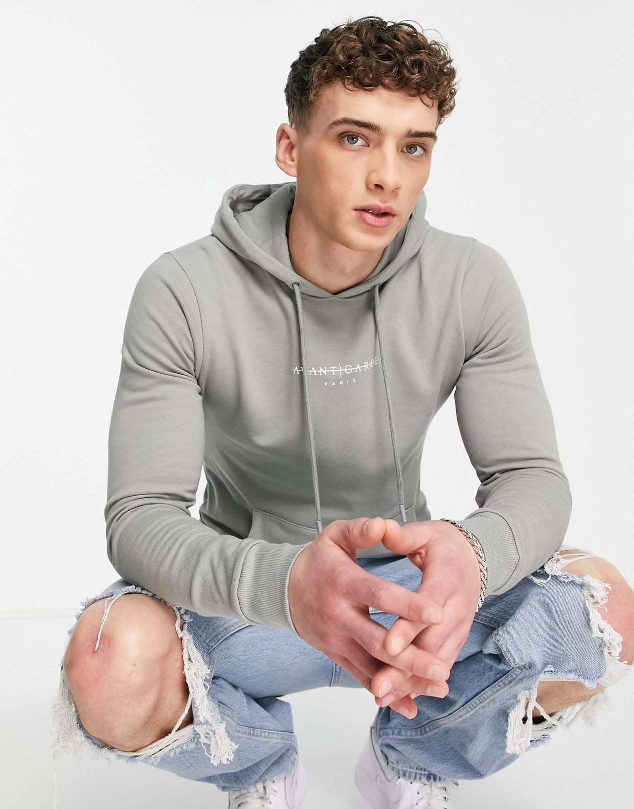 Avant Garde back print hoodie in mid grey - ASOS Sample Sale EU Store
