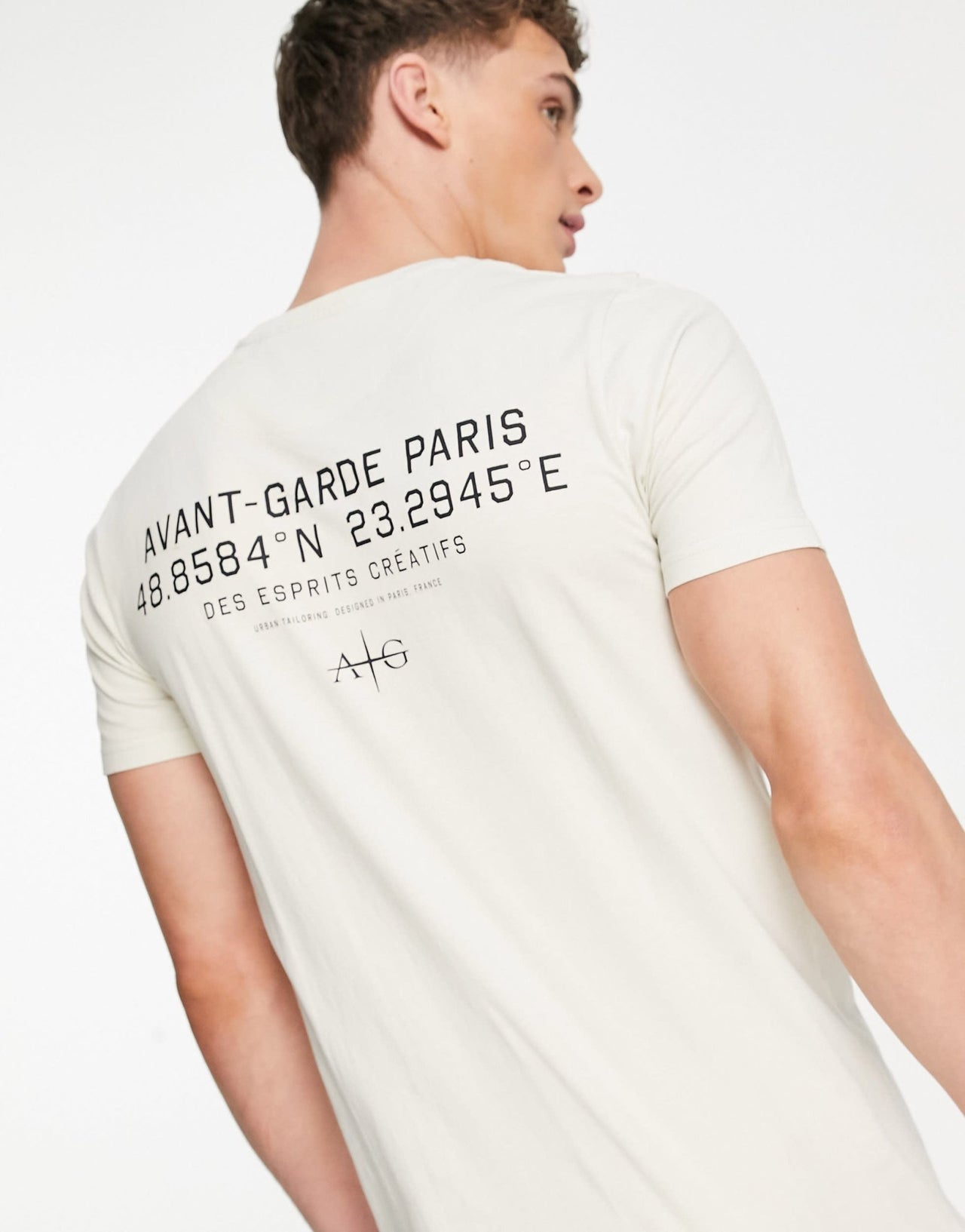 Avant Garde back print t-shirt in ecru - ASOS Sample Sale EU Store