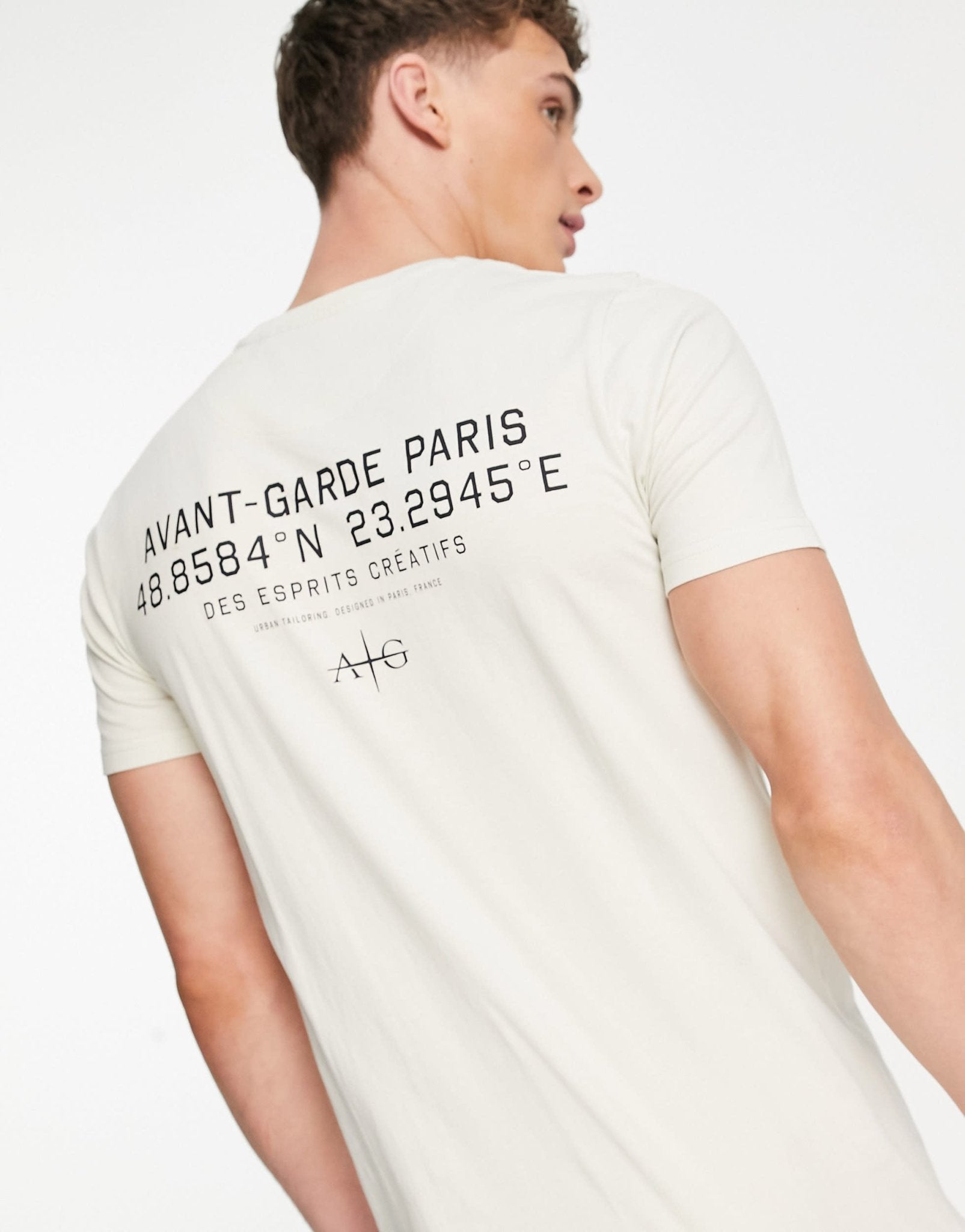 Avant Garde back print t-shirt in ecru - ASOS Sample Sale EU Store