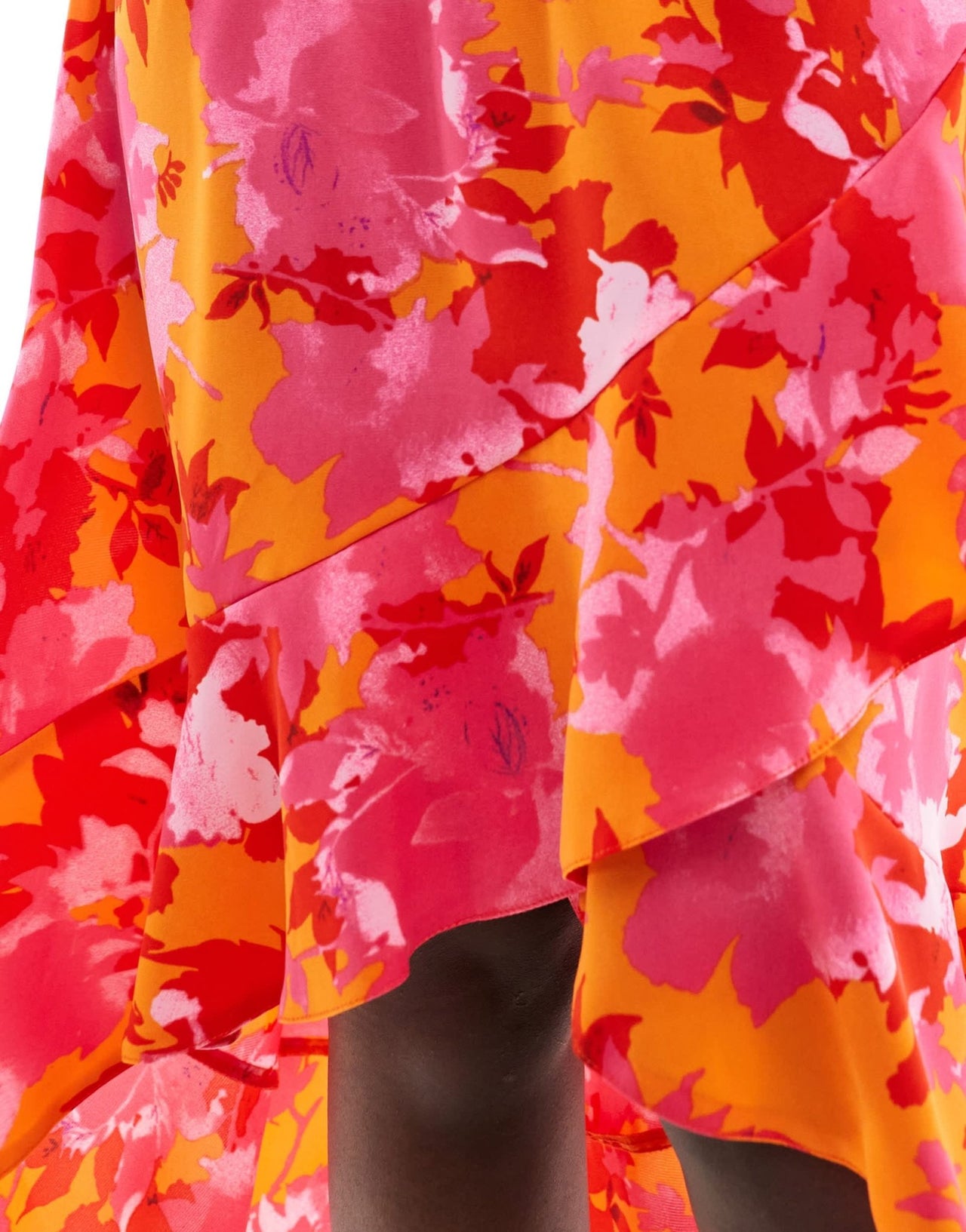 AX Paris ruffle trim midi skirt co - ord in orange and pink floral - ASOS Sample Sale EU Store