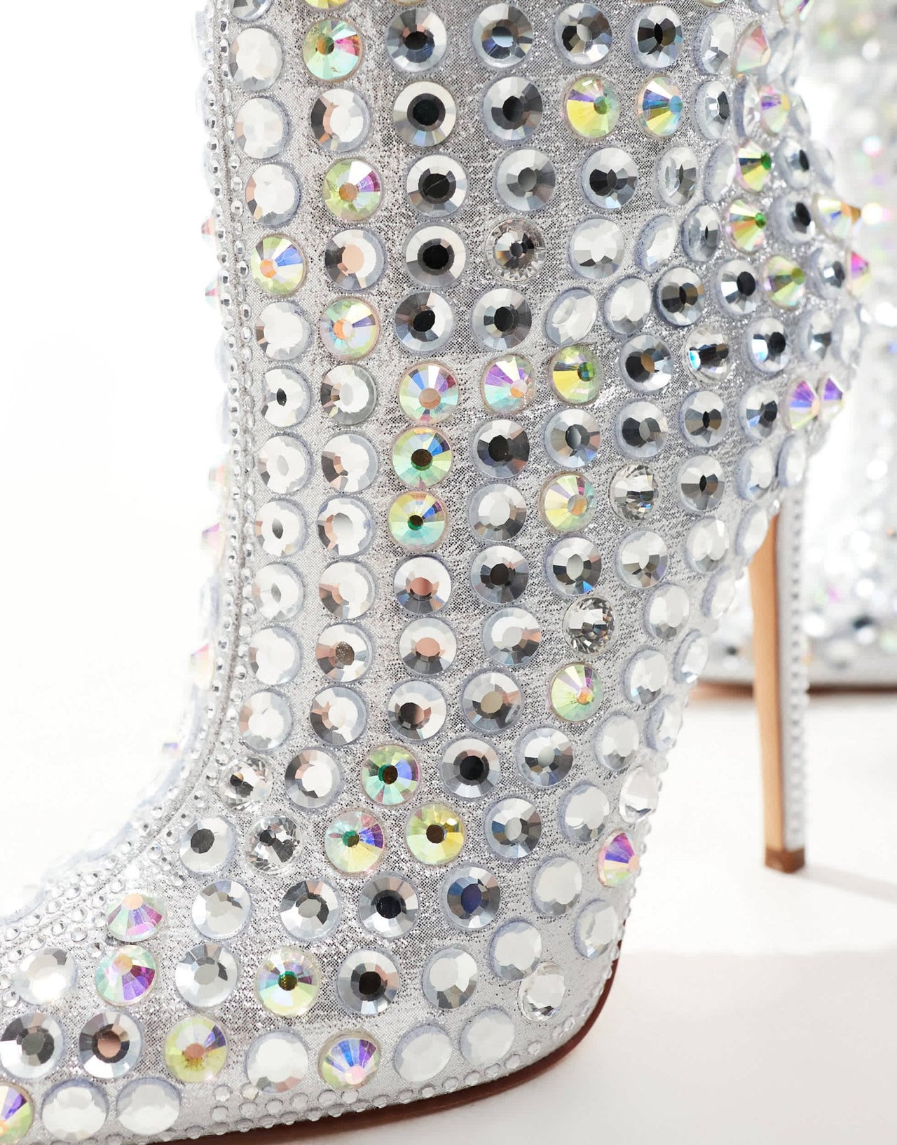 Azalea Wang Cormac embellished knee boots in silver - ASOS Sample Sale EU Store