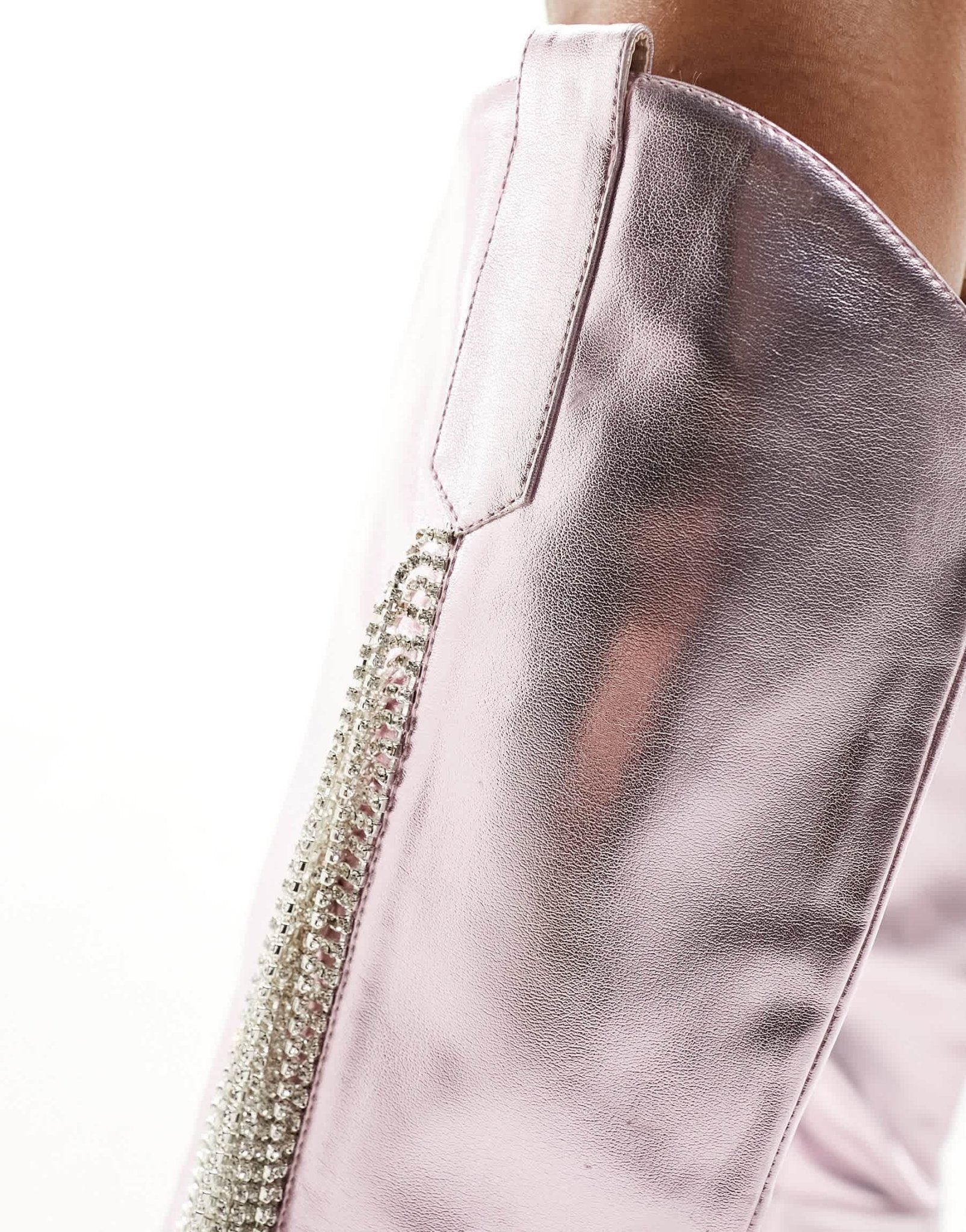 Azalea Wang Joydistrict tassled metallic western boot in pink - ASOS Sample Sale EU Store