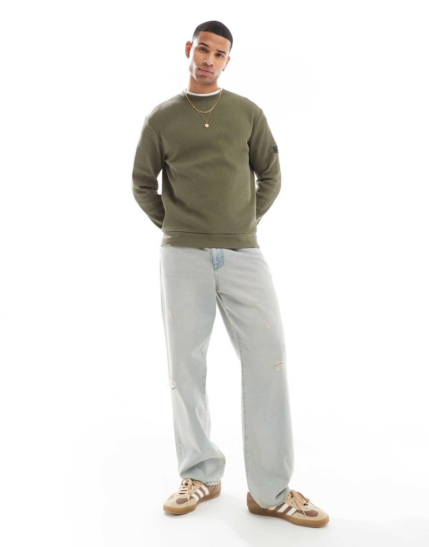Barbour International Curve crew sweatshirt in khaki - ASOS Sample Sale EU Store
