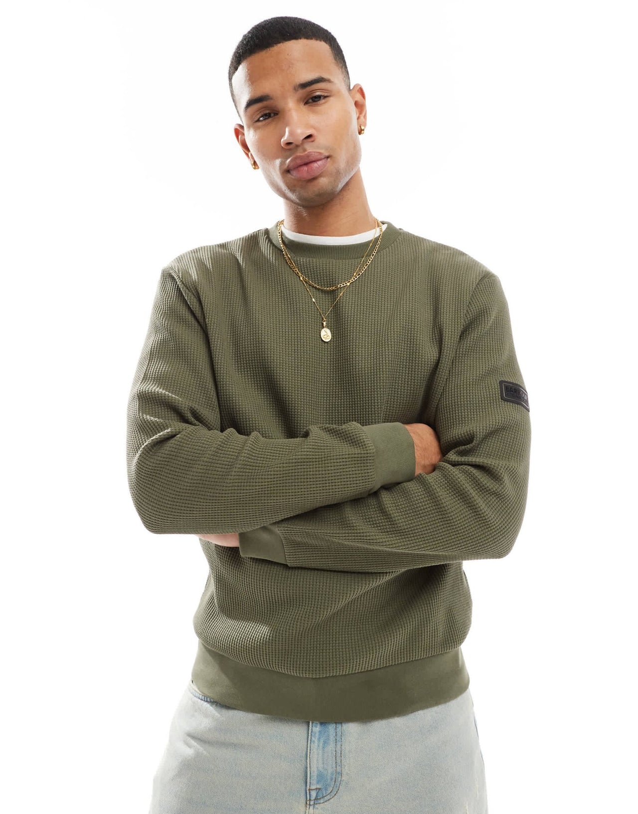 Barbour International Curve crew sweatshirt in khaki - ASOS Sample Sale EU Store