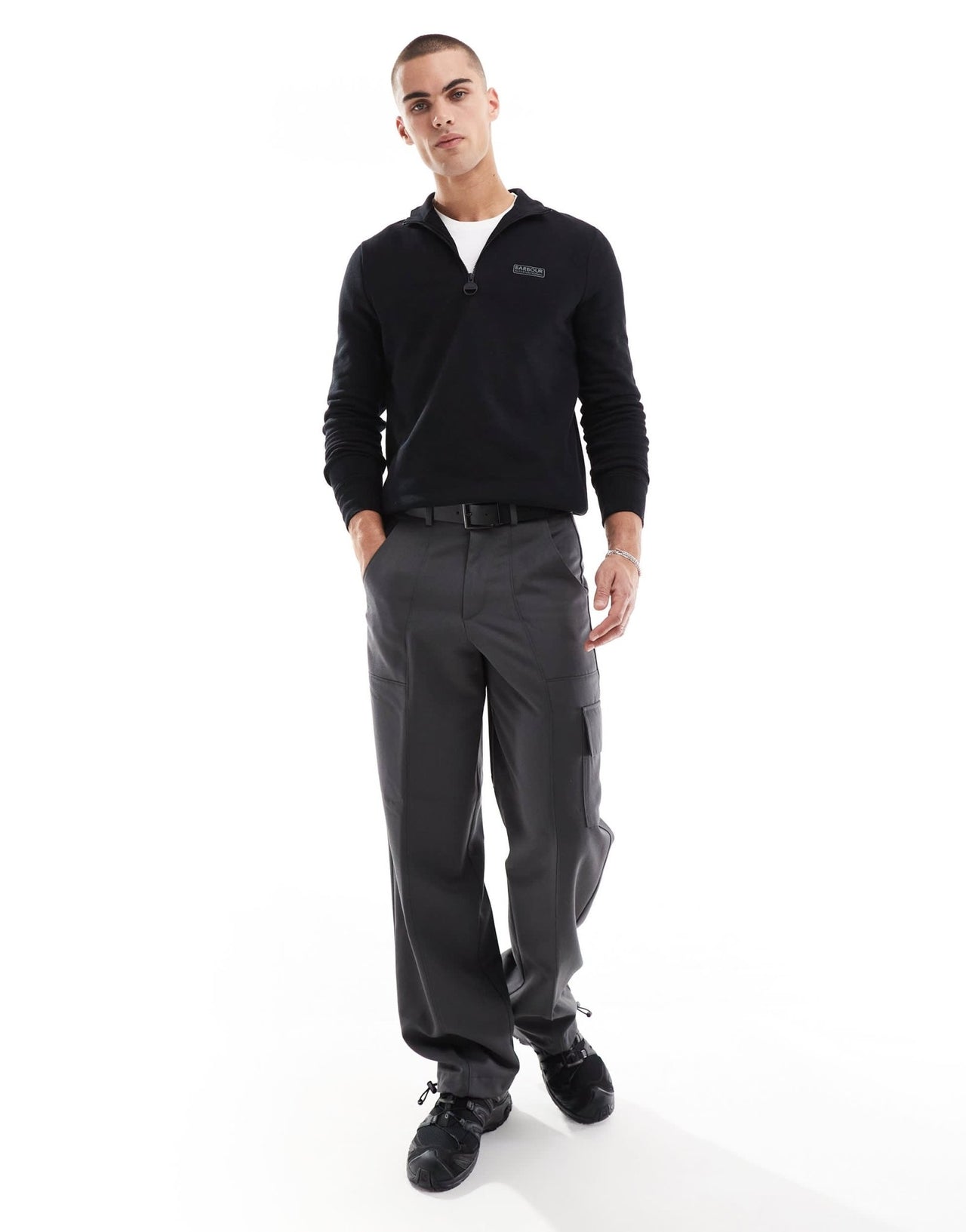 Barbour International essential half zip sweatshirt in black - ASOS Sample Sale EU Store
