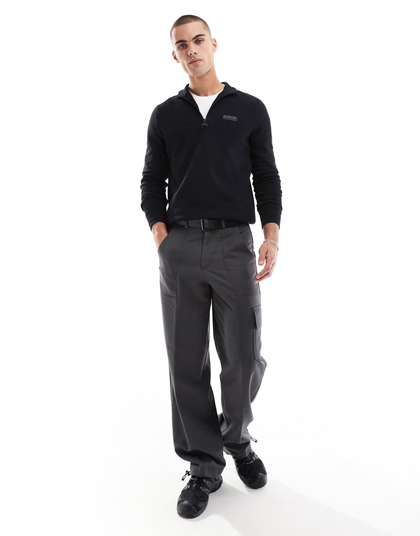Barbour International essential half zip sweatshirt in black - ASOS Sample Sale EU Store
