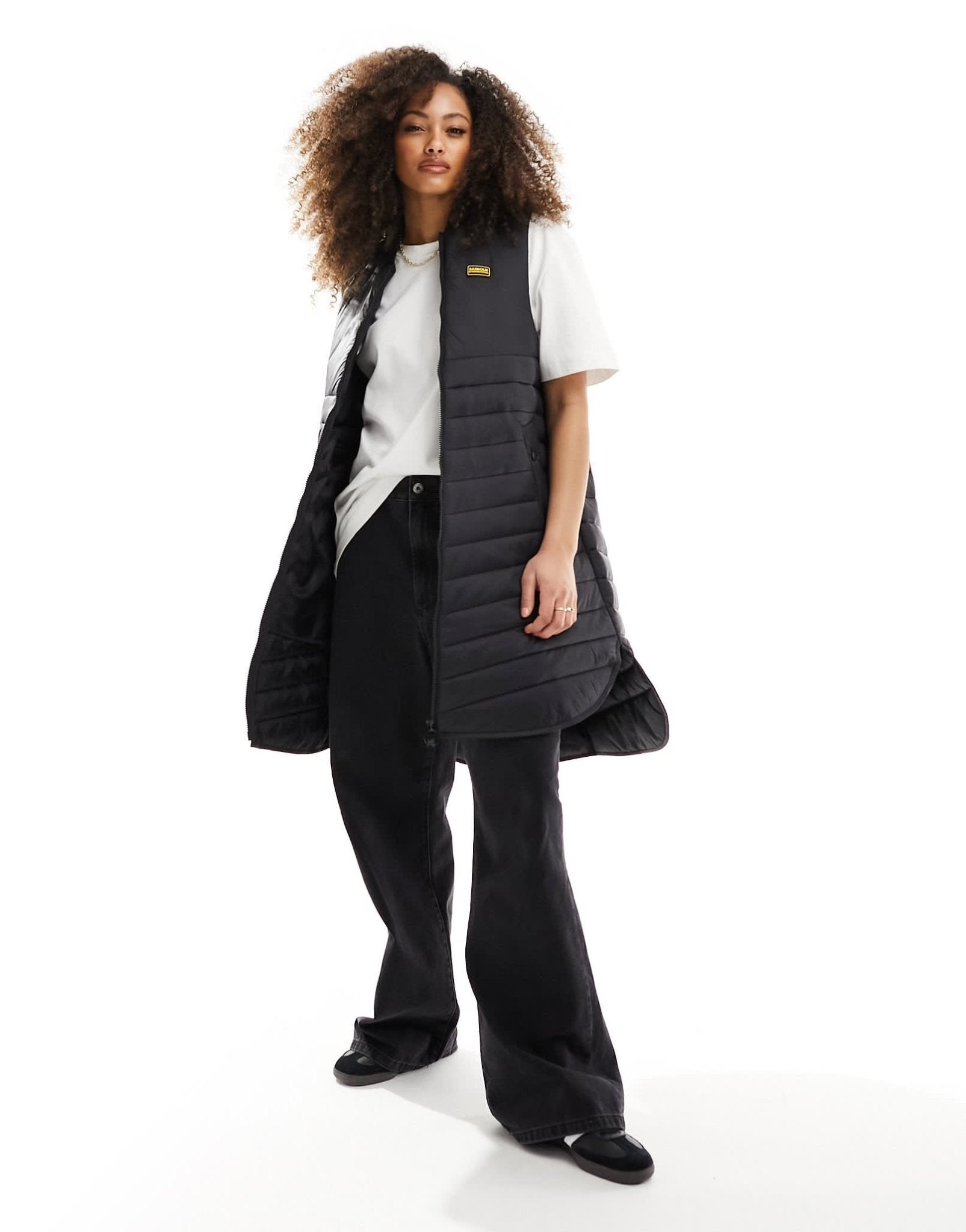 Barbour International long padded gilet in black - ASOS Sample Sale EU Store