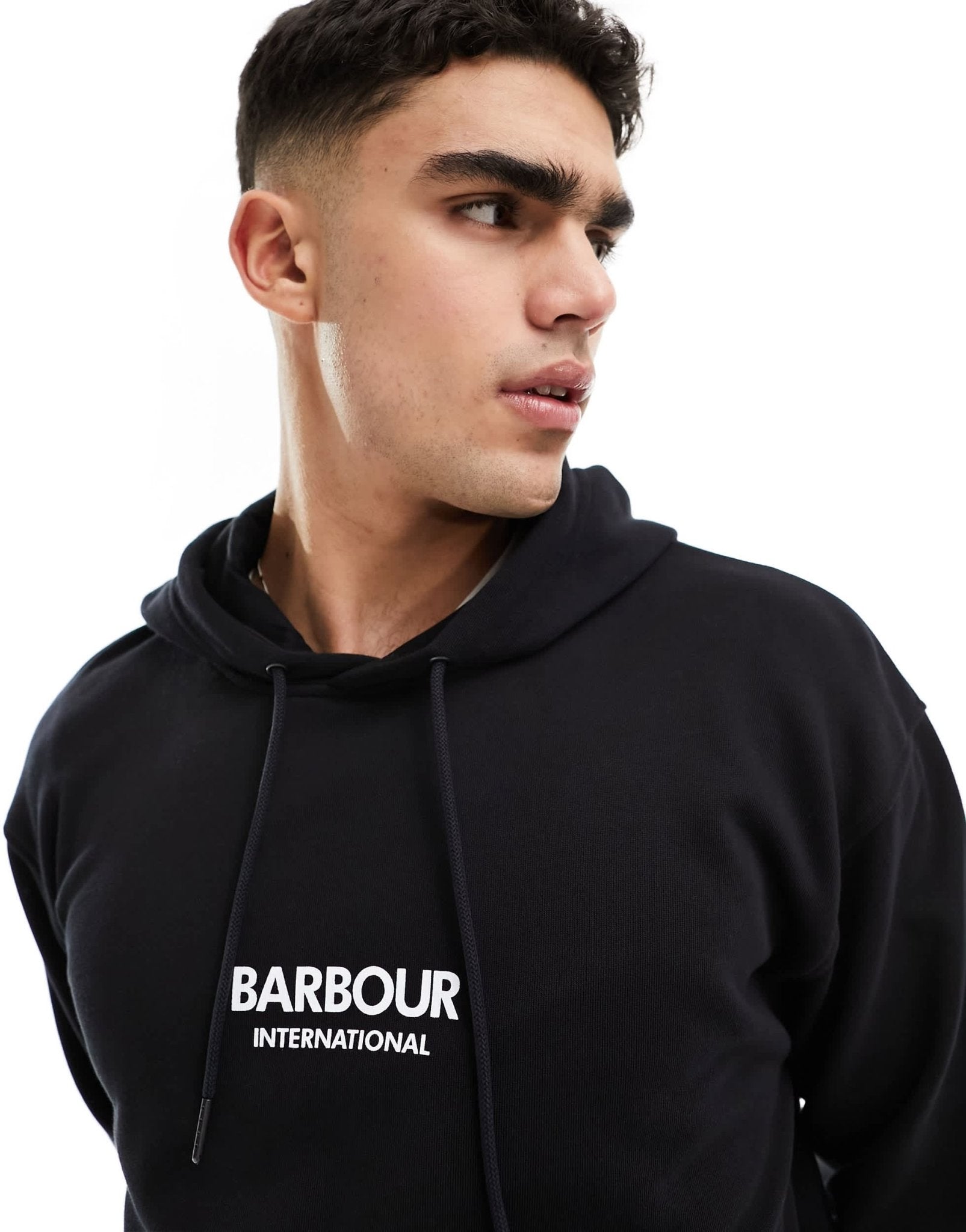 Barbour International Simons logo hoodie in black - ASOS Sample Sale EU Store