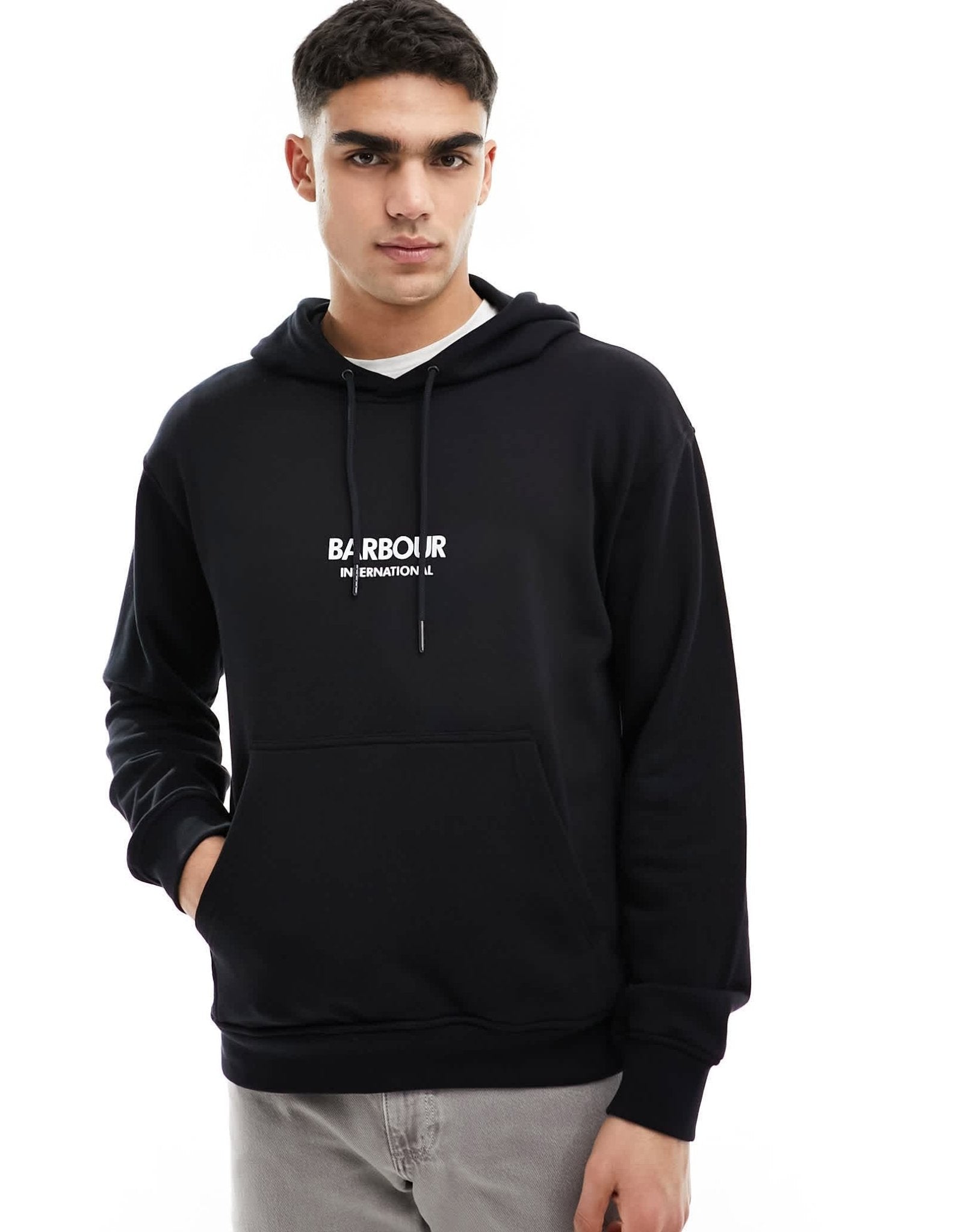 Barbour International Simons logo hoodie in black - ASOS Sample Sale EU Store