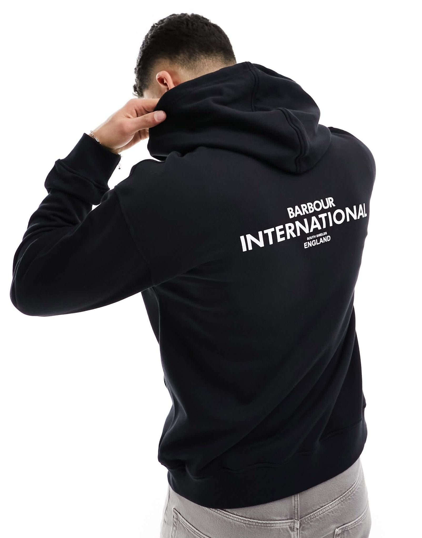 Barbour International Simons logo hoodie in black - ASOS Sample Sale EU Store