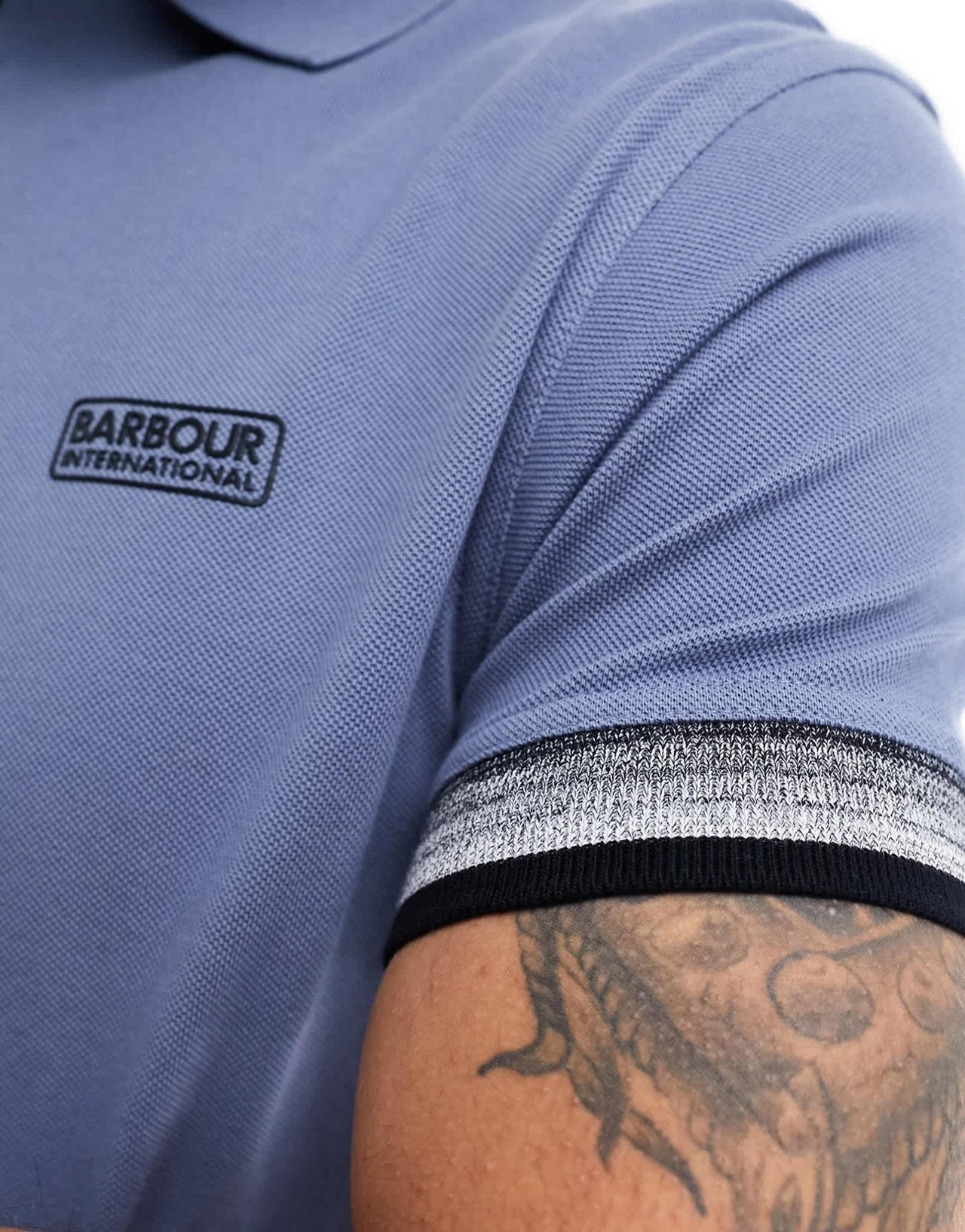 Barbour International Twist zip polo shirt in light blue - ASOS Sample Sale EU Store