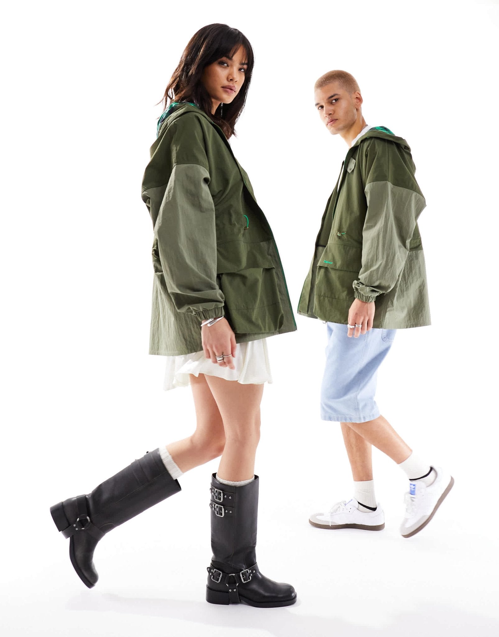 Barbour x ASOS Acoustic unisex showerproof jacket in green - ASOS Sample Sale EU Store