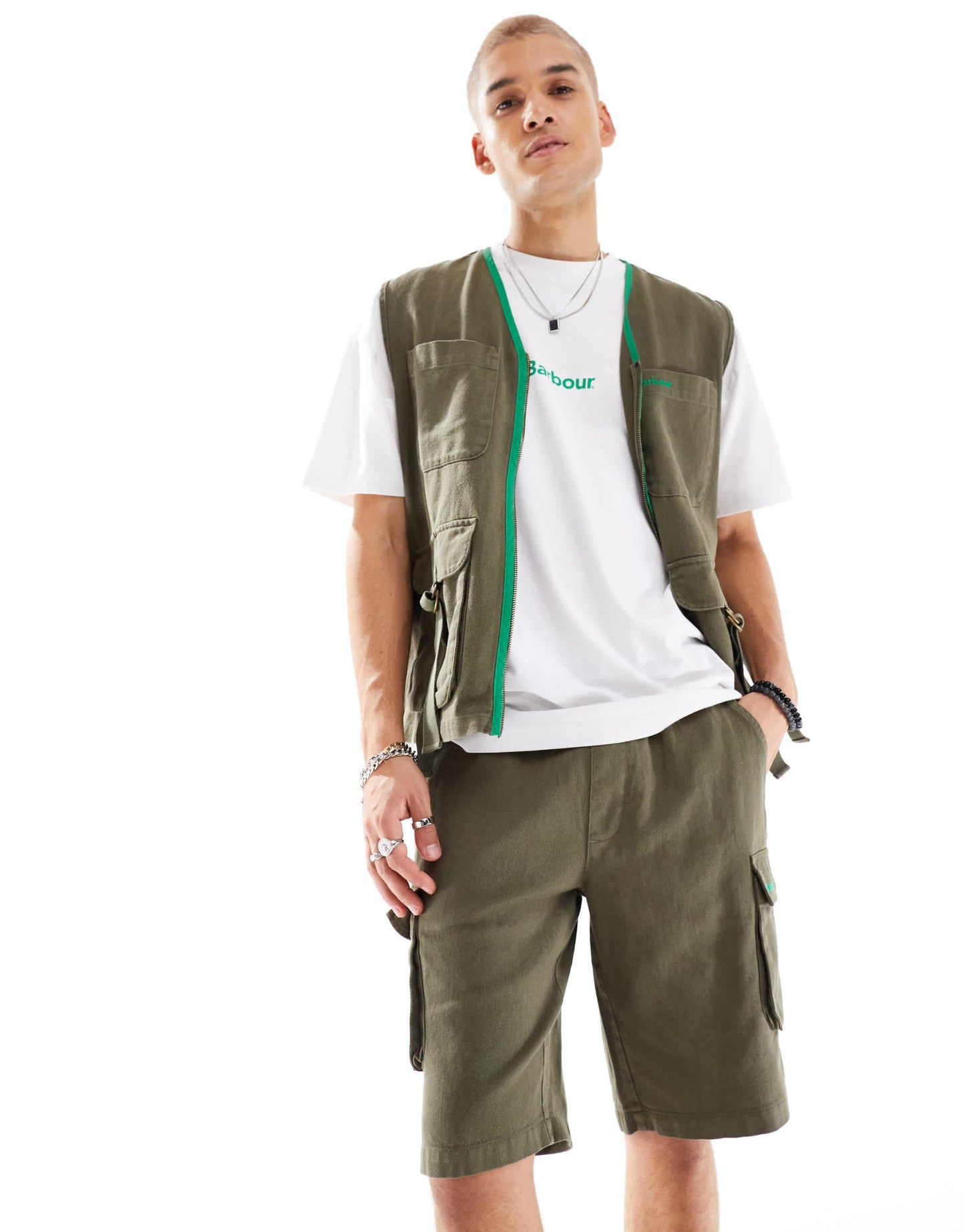 Barbour x ASOS Peel cargo shorts in khaki - ASOS Sample Sale EU Store