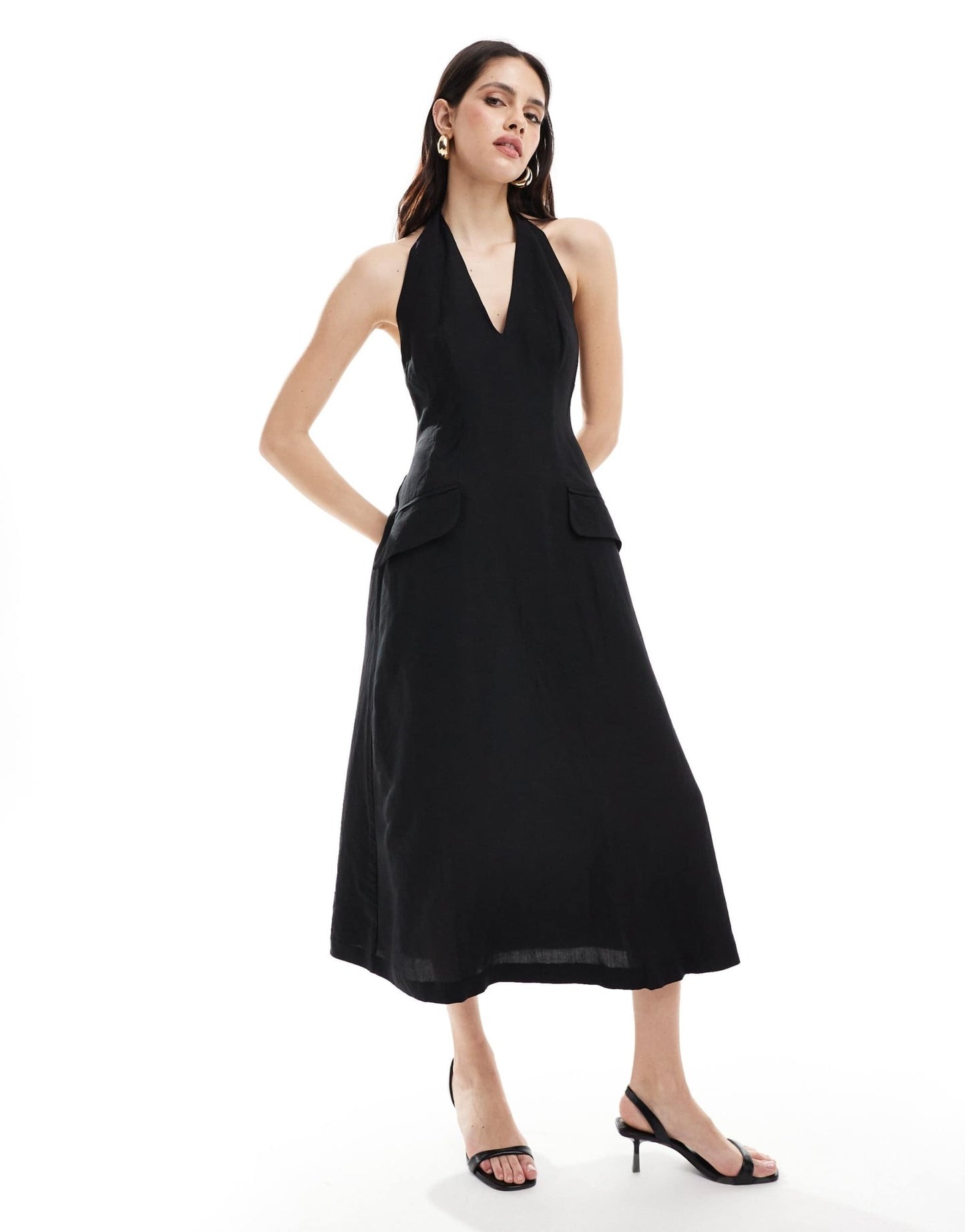 Bardot tailored midi dress in black - ASOS Sample Sale EU Store