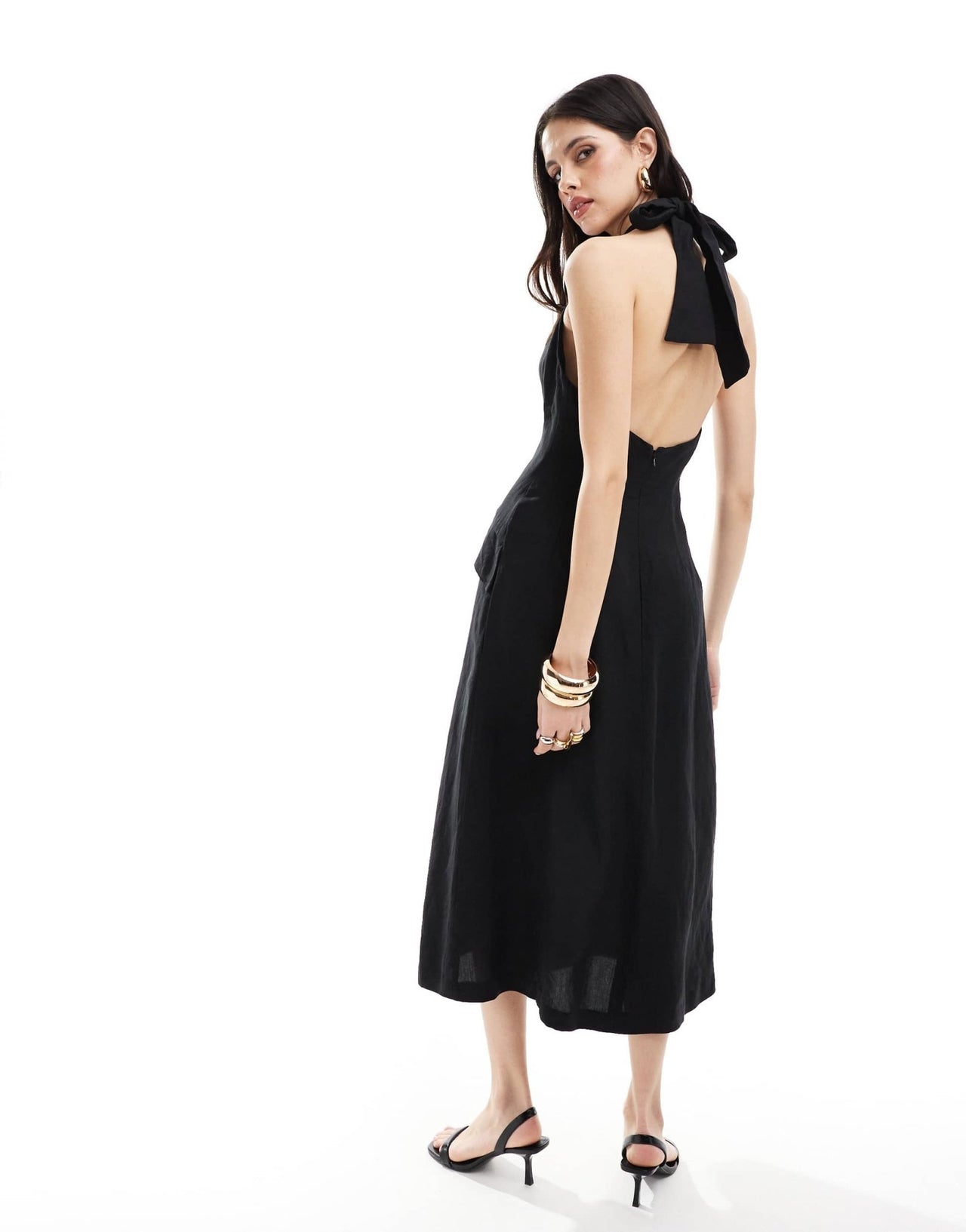Bardot tailored midi dress in black - ASOS Sample Sale EU Store