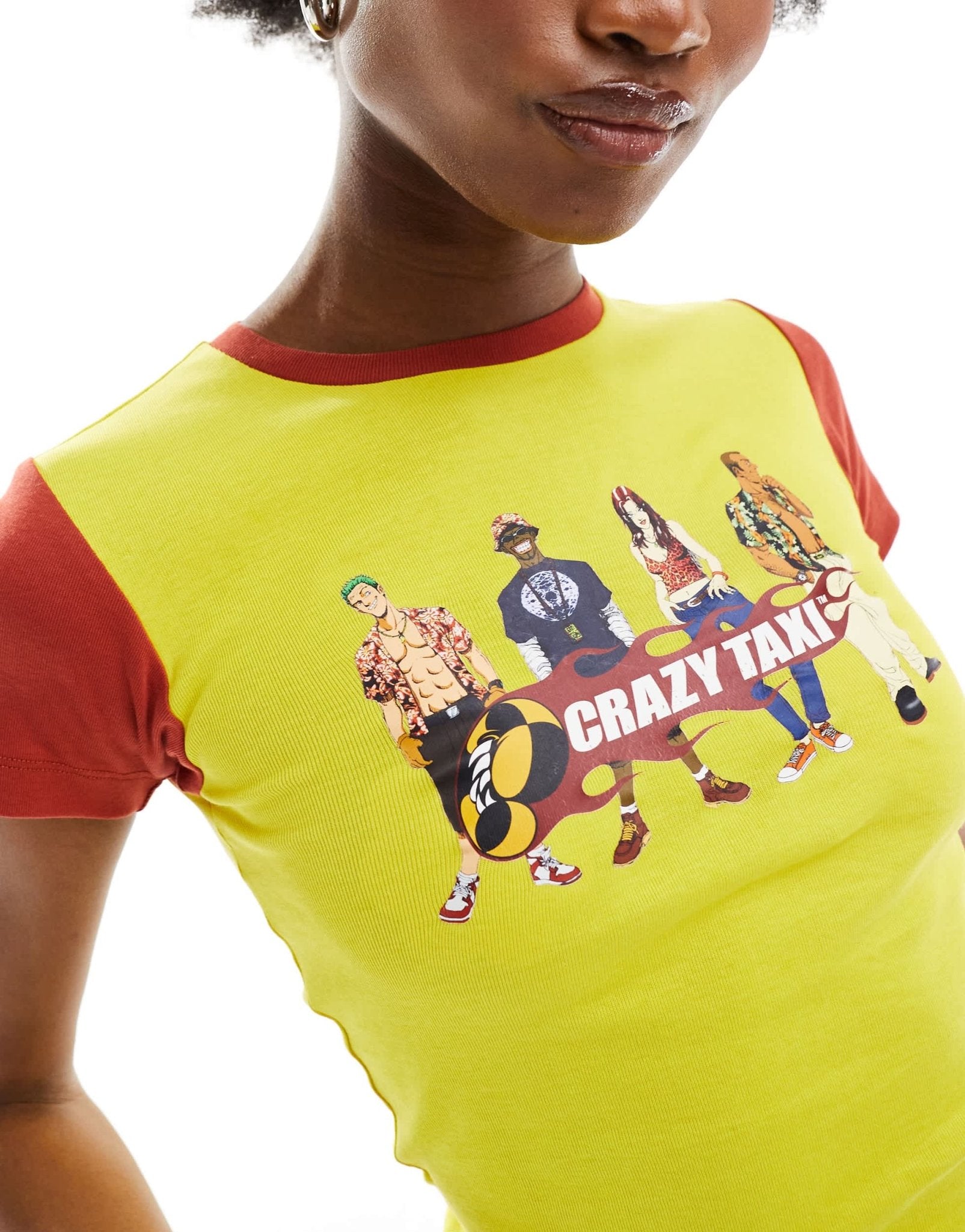 Basic Pleasure Mode crazy taxi license baby tee in yellow - ASOS Sample Sale EU Store