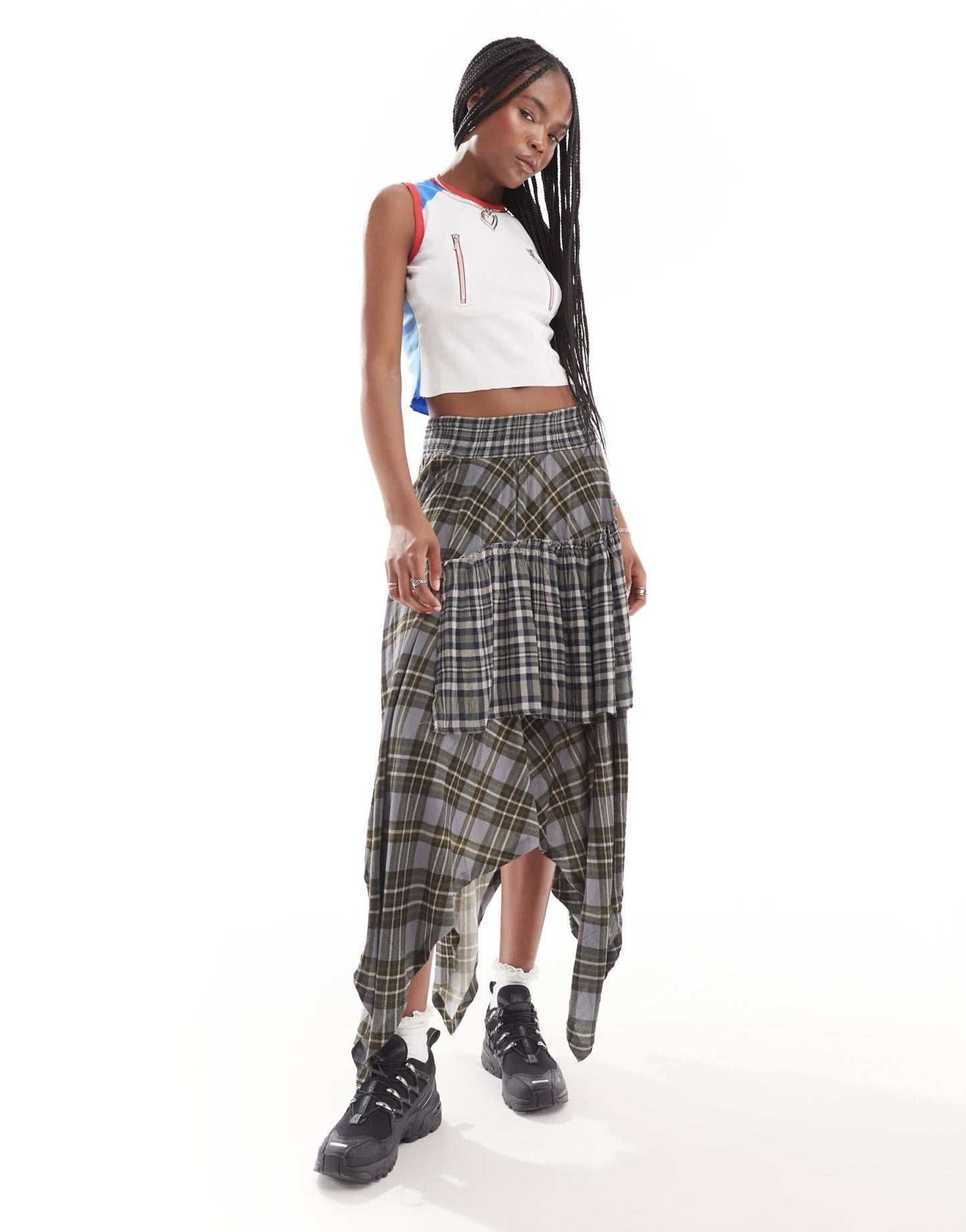 Basic Pleasure Mode zip detail contrast ringer vest in multi - ASOS Sample Sale EU Store
