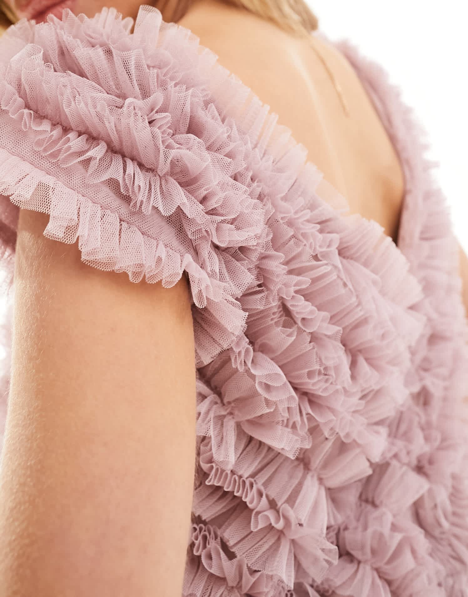 Beauut Briesmaid ruffle maxi dress in rose pink - ASOS Sample Sale EU Store
