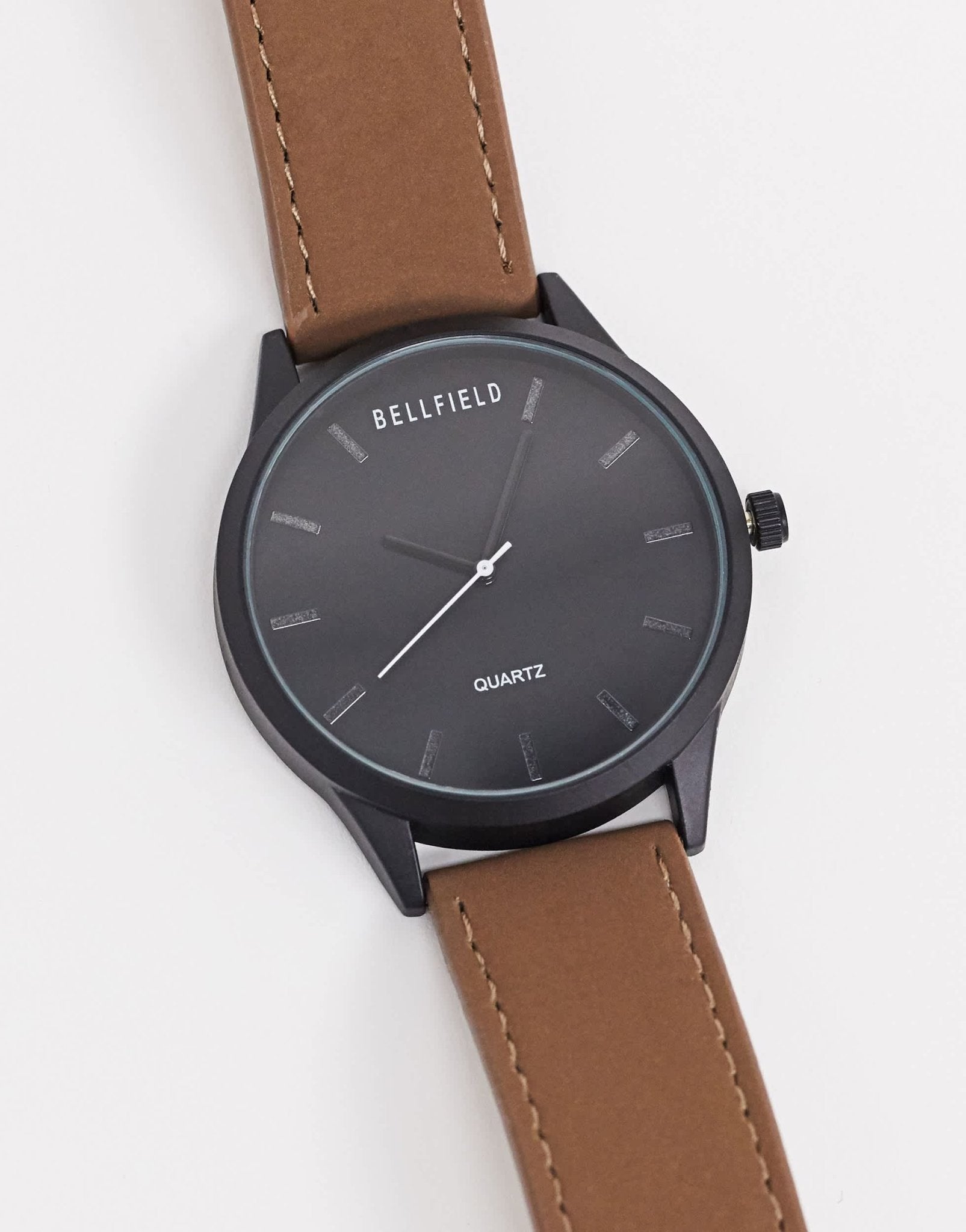 Bellfield black dial watch with brown strap - ASOS Sample Sale EU Store