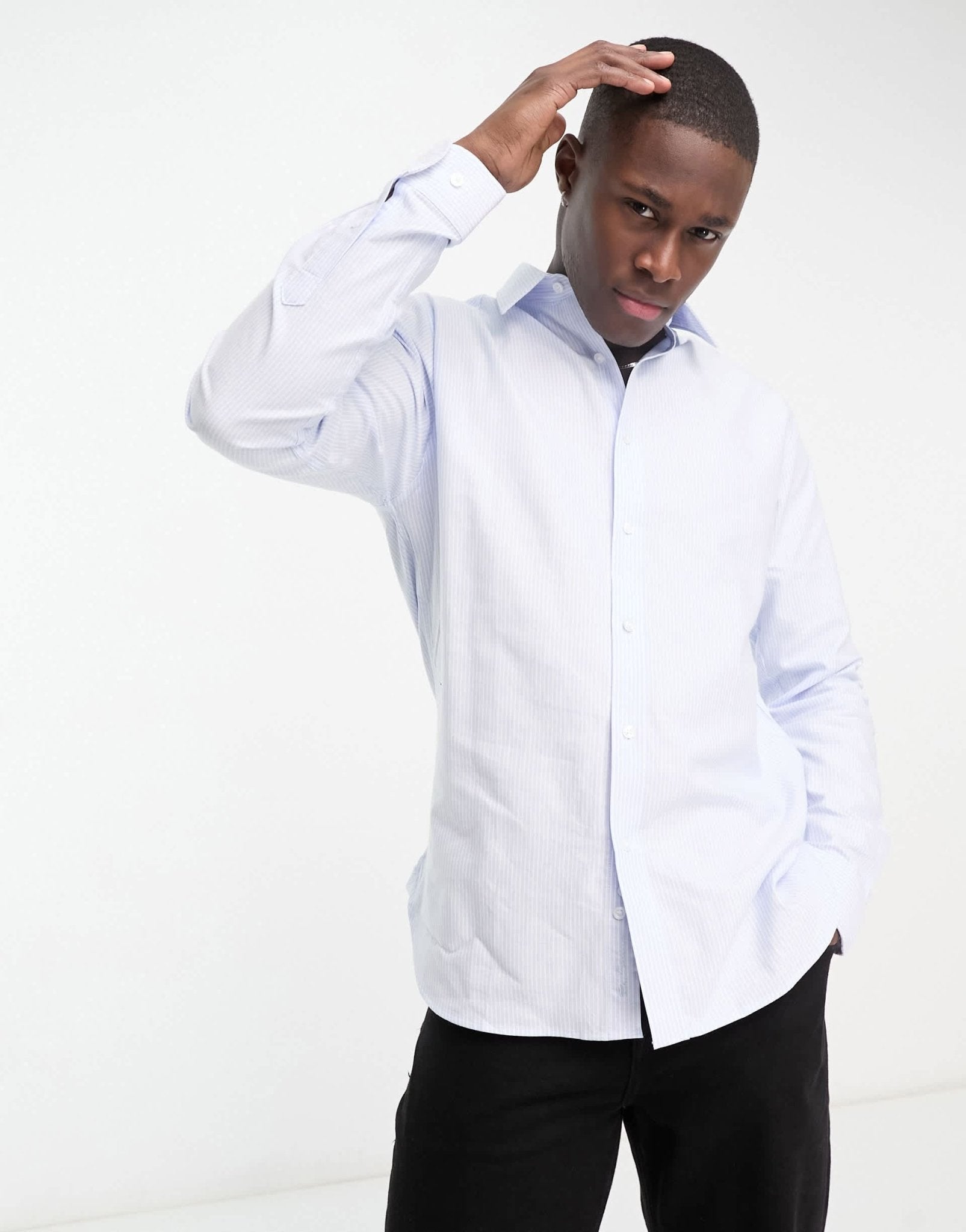 Ben Sherman stripe shirt in light blue - ASOS Sample Sale EU Store