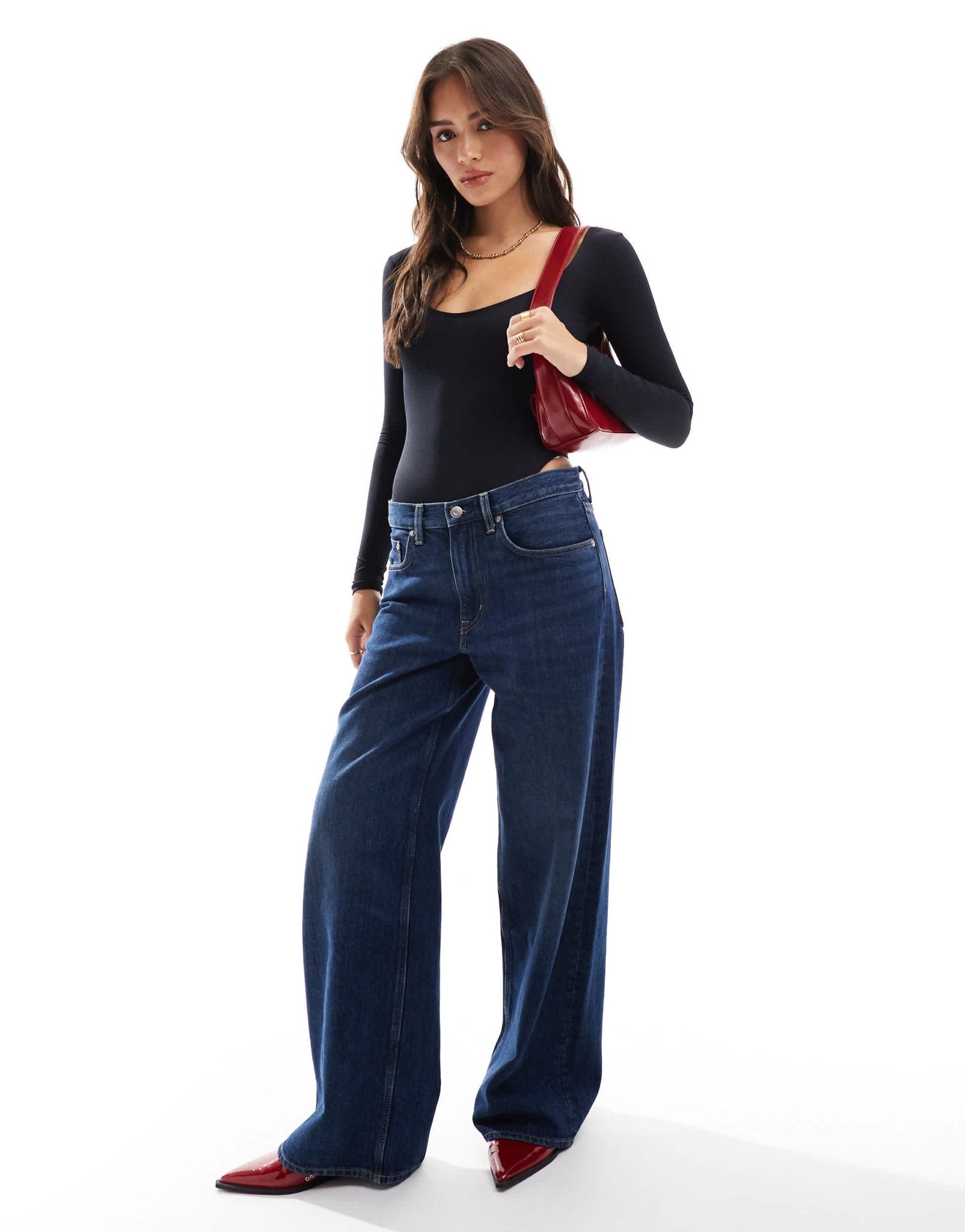 Bershka scoop neck bodysuit in black - ASOS Sample Sale EU Store