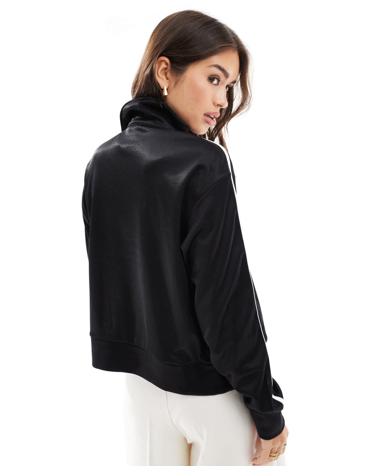 Bershka zip through sports jacket in black - ASOS Sample Sale EU Store