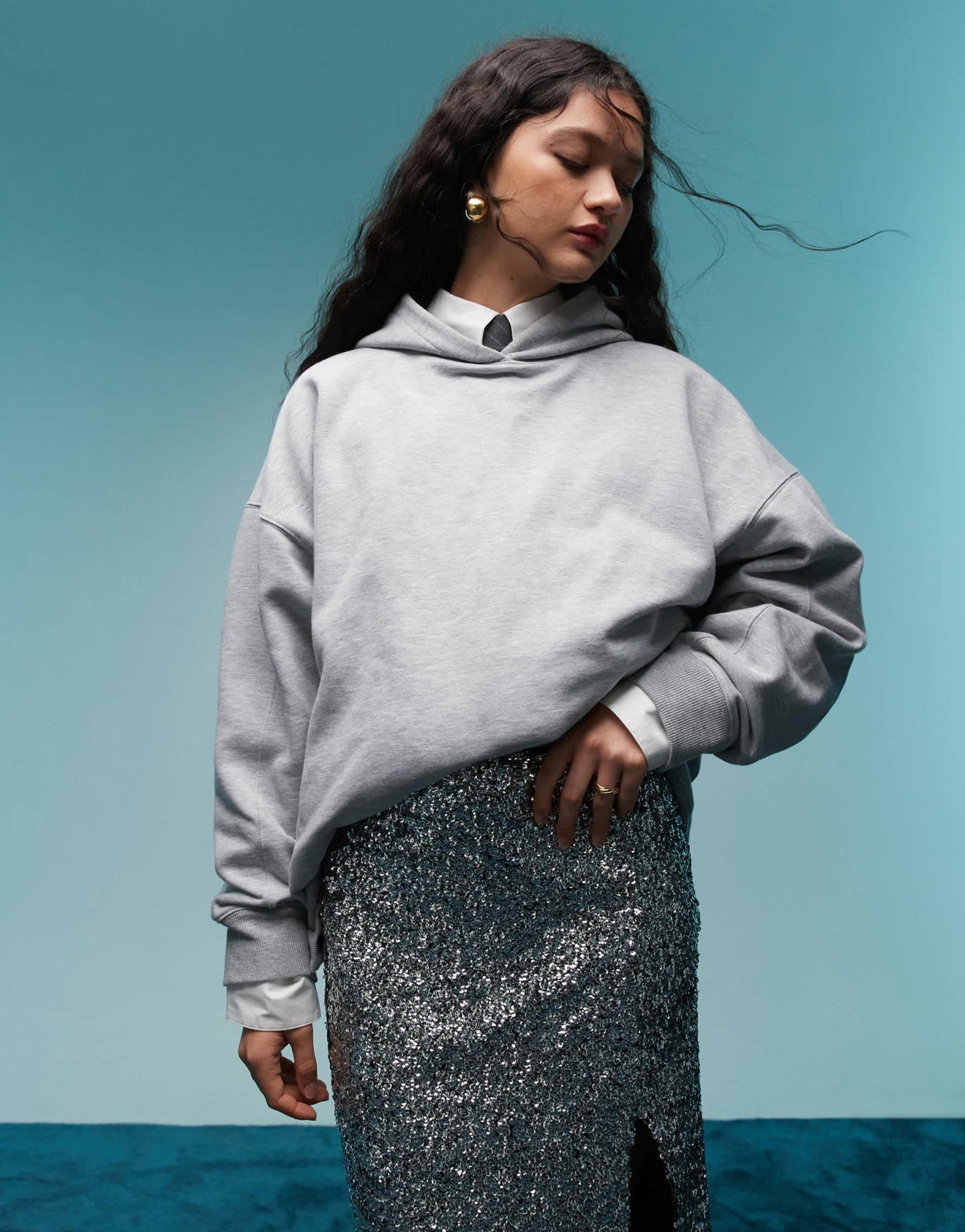 BIMBA Y LOLA split midaxi skirt in silver sequin - ASOS Sample Sale EU Store