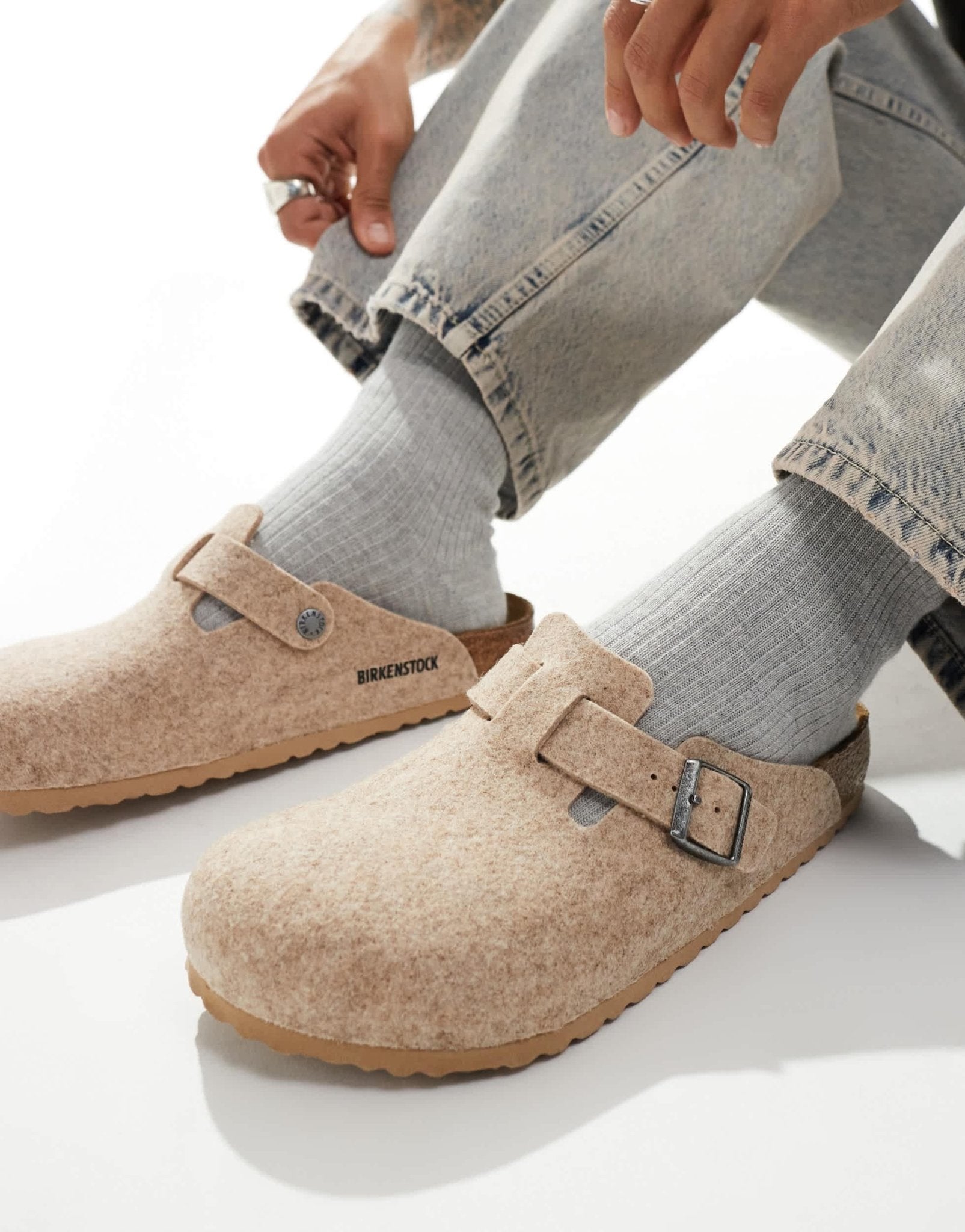 Birkenstock unisex Boston clogs in stone wool - ASOS Sample Sale EU Store