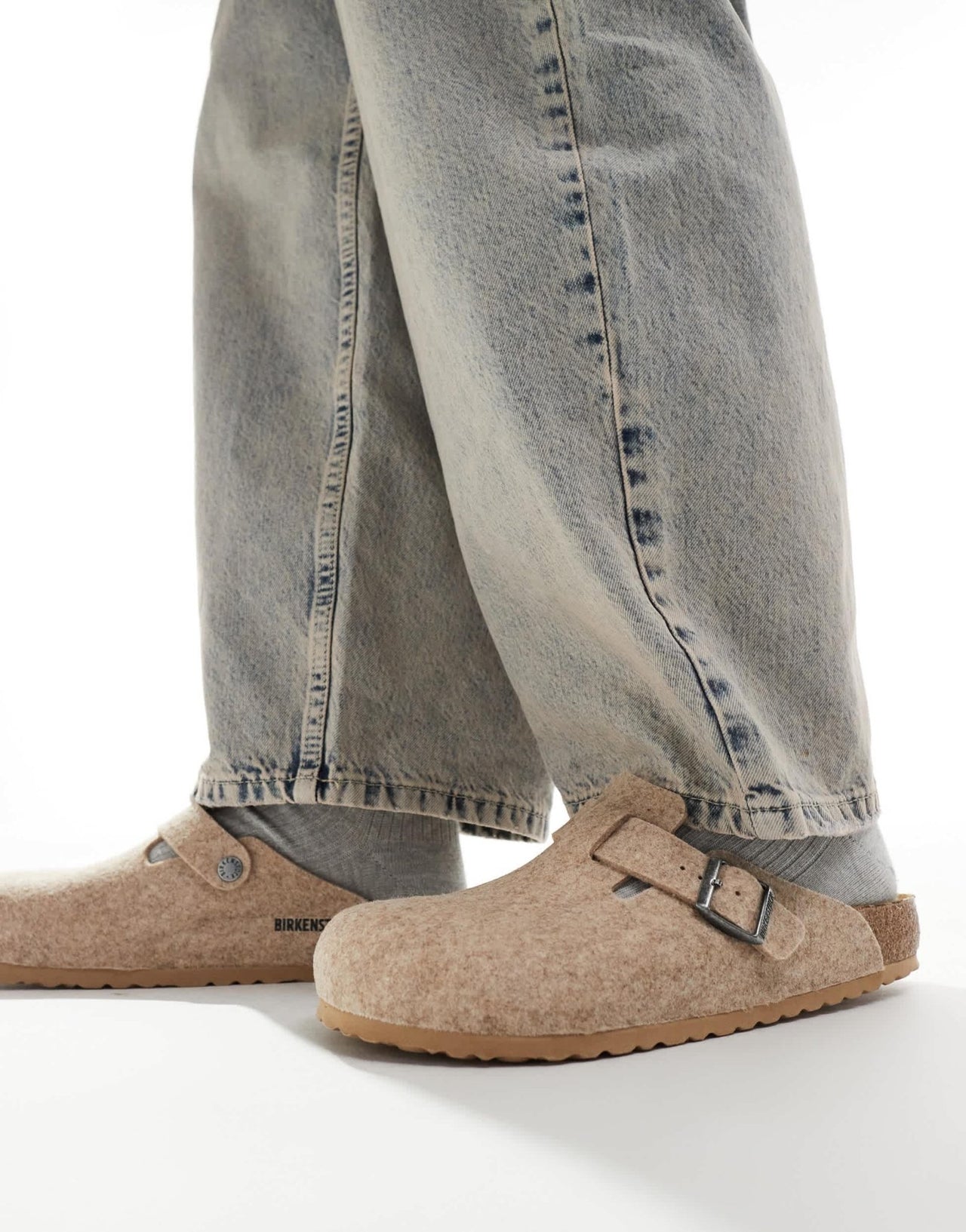 Birkenstock unisex Boston clogs in stone wool - ASOS Sample Sale EU Store